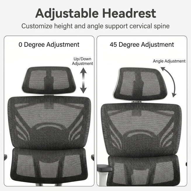 [Main image 4] Adjustable headrest function introduction. [Atmosphere style] Clear functional displa预览效果