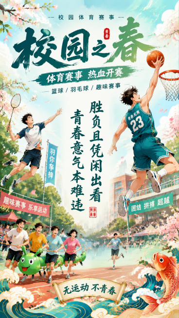 校园体育海报预览效果
