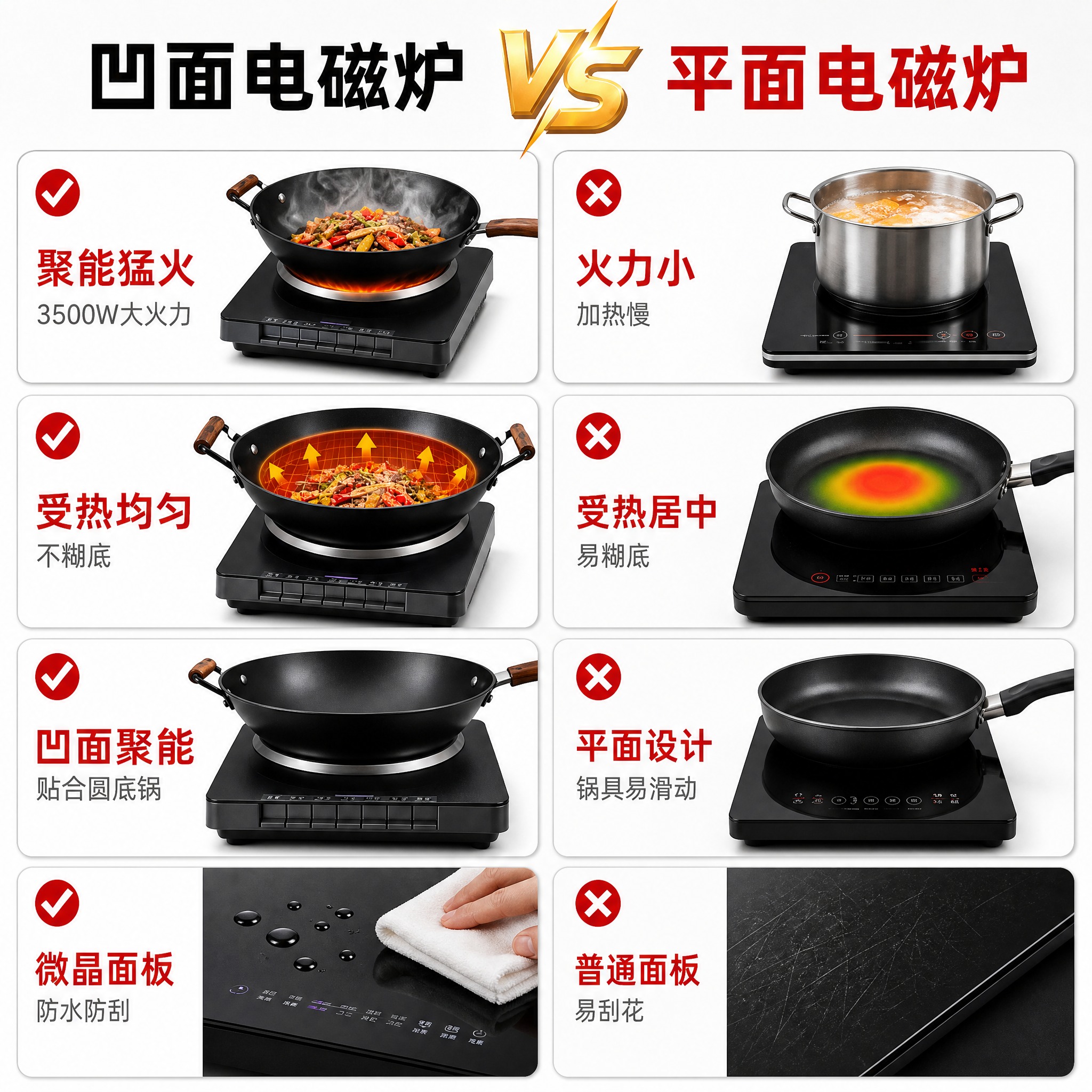 生成1张1:1方形电商详情对比图，复刻参考图的红白高转化对比表… - 图片创意预览