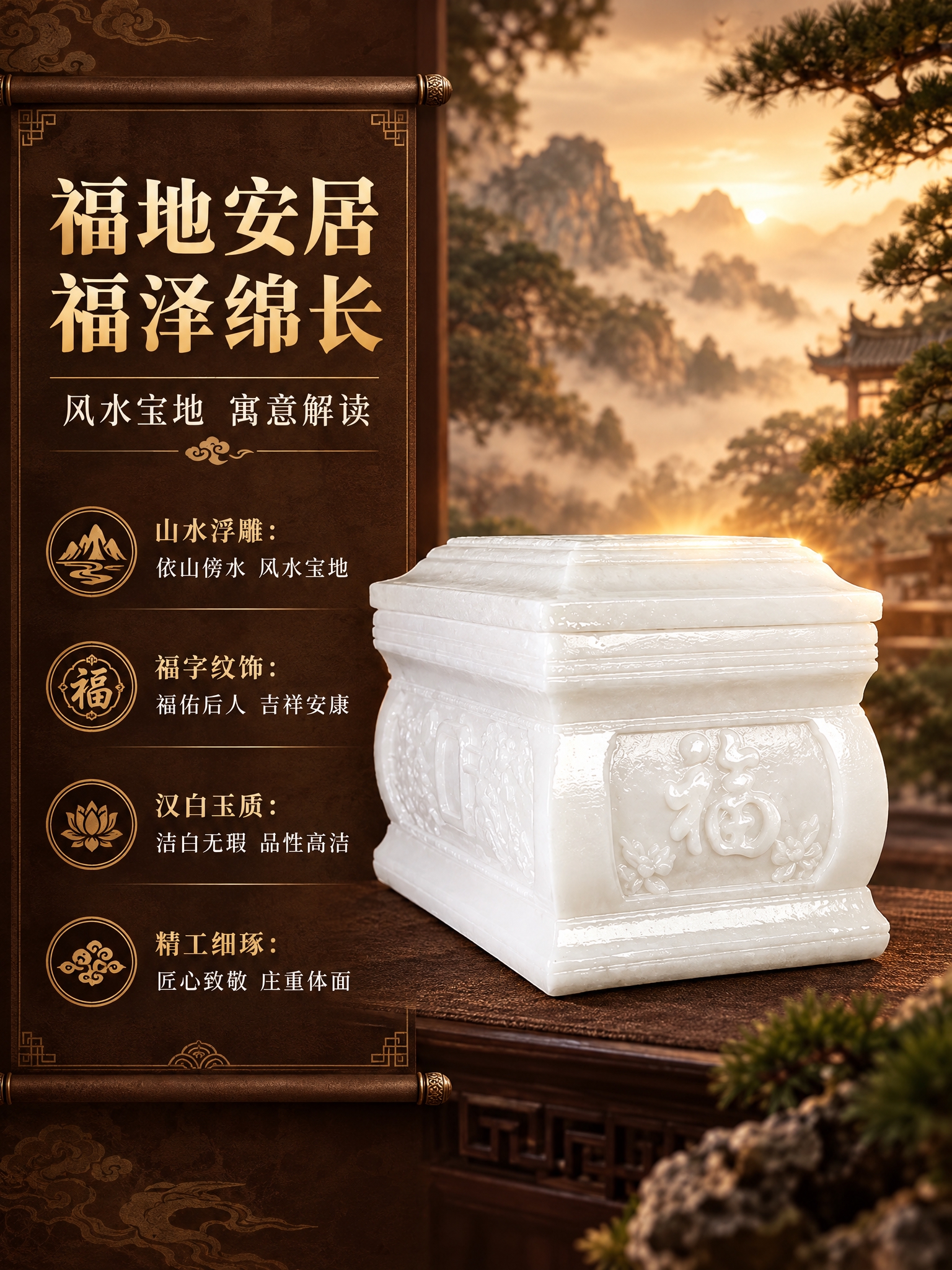 [商品] 使用【图2】风水宝地汉白玉骨灰盒侧面图；保留整体结构… - 图片创意预览