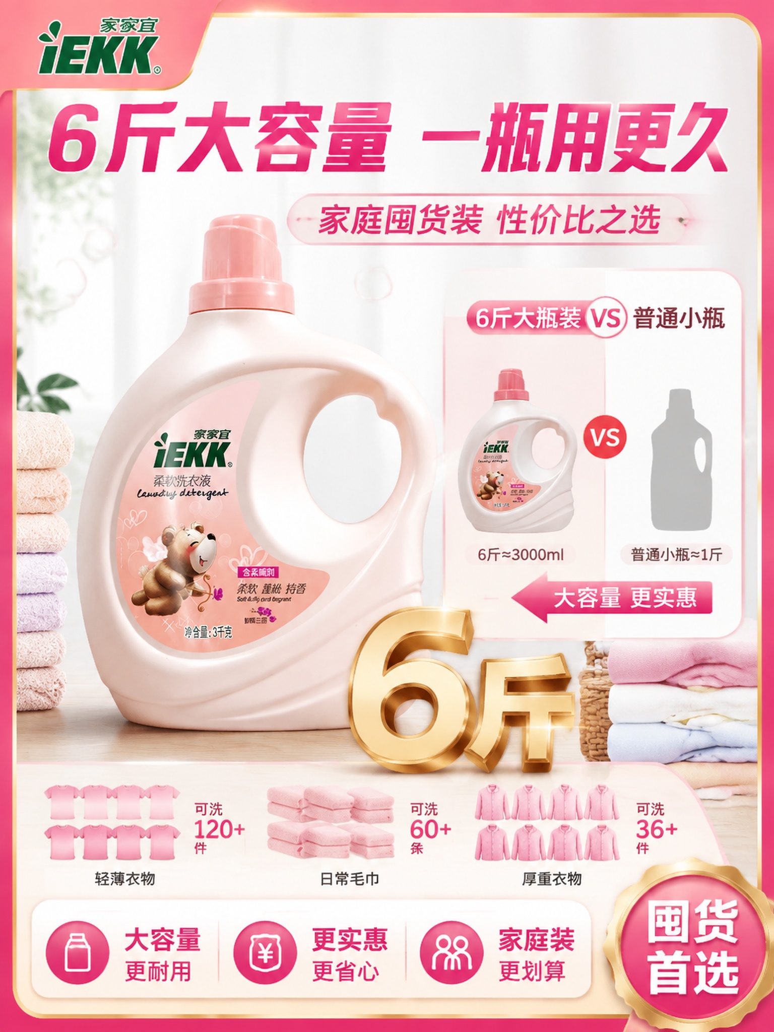 [主图-5] 家家宜柔软洗衣液6斤大容量规格决策图，大容量更实… - 图片创意预览
