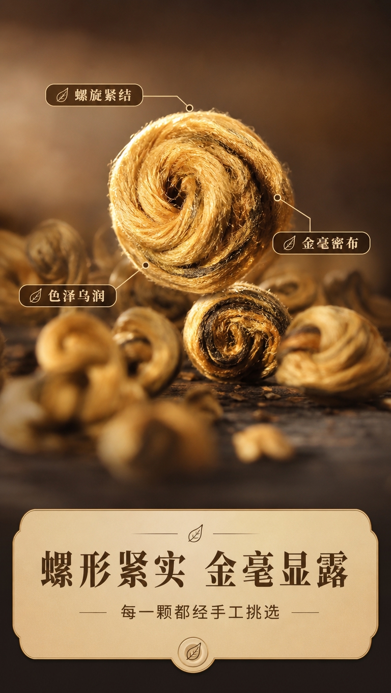 [商品] 使用【图7】【图4】金螺红茶微距特写；保留单颗螺茶的… - 图片创意预览