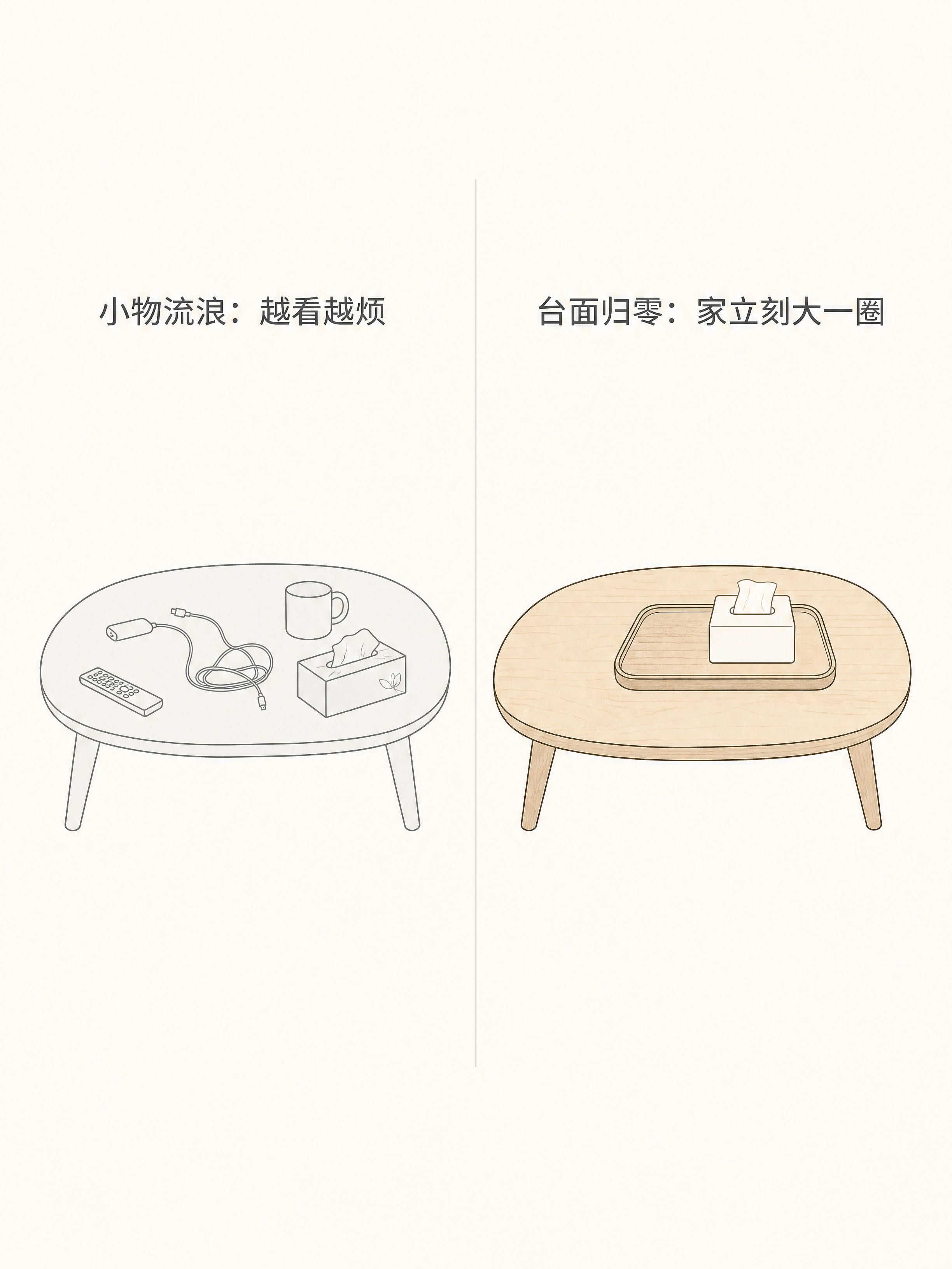 竖版3:4小红书对比图风格内页，纯对比图，ins清新极简，版式… - 图片创意预览