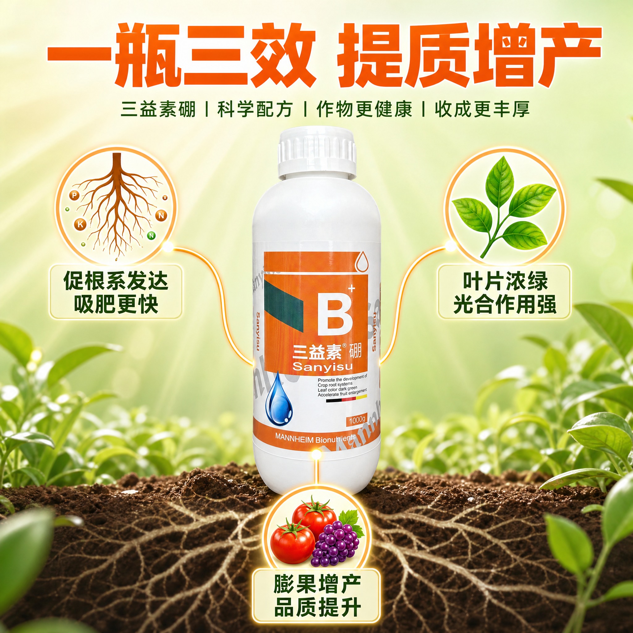 [主图-2] 核心功能效果证明 三益素硼三大功效 引线标注图… - 图片创意预览