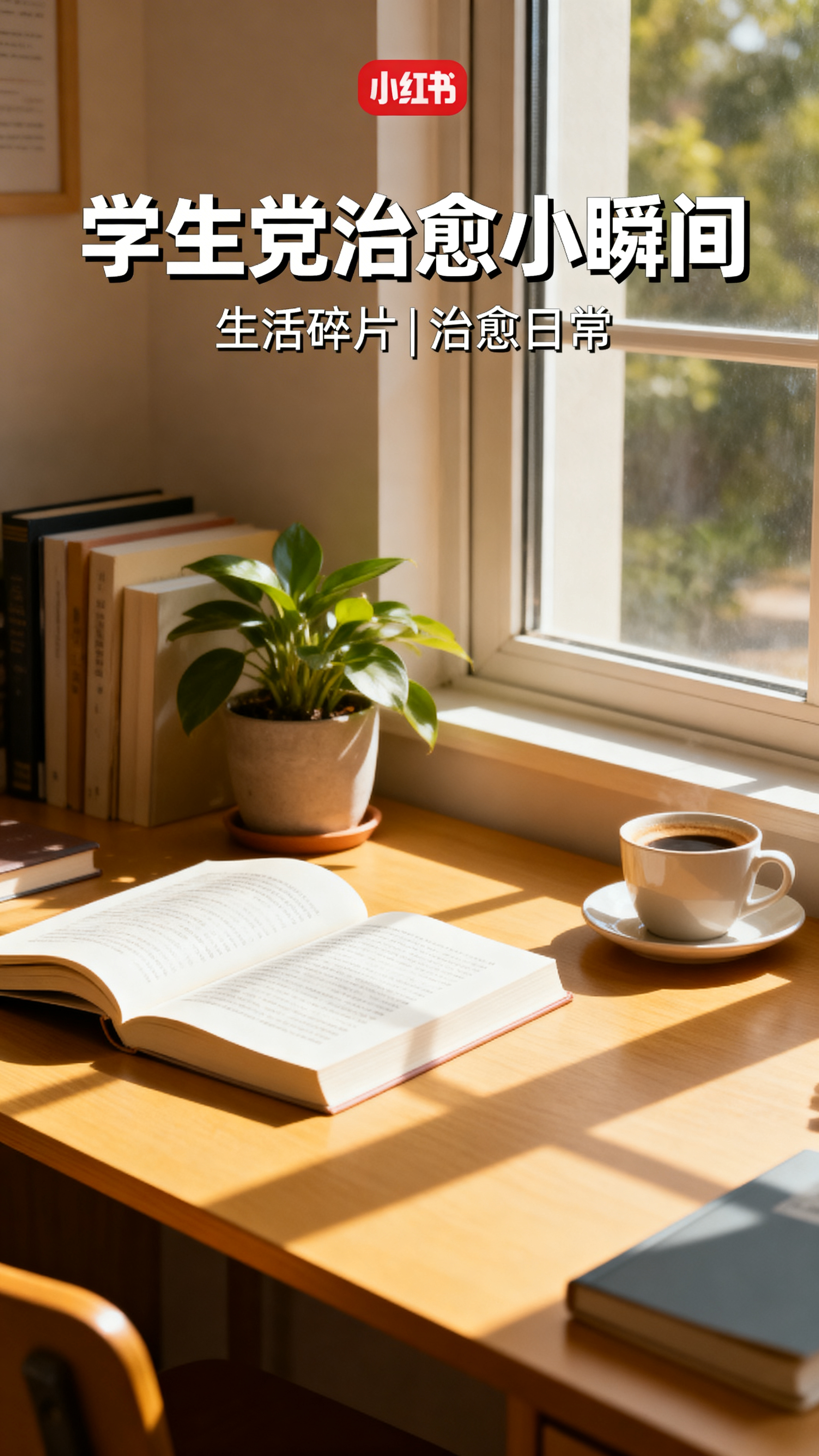小红书封面模板，学生党治愈小瞬间，温馨治愈的日常场景，色调统一… - 图片创意预览