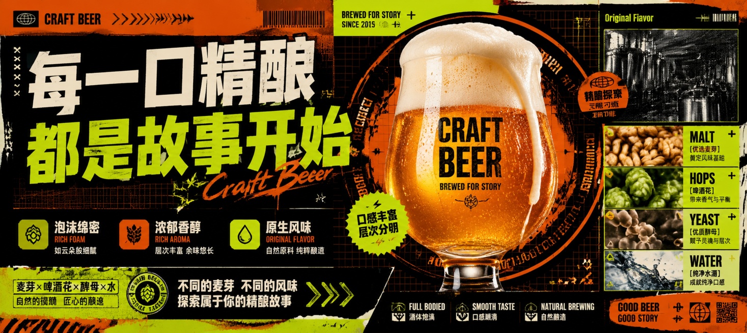 设计精酿啤酒海报预览效果