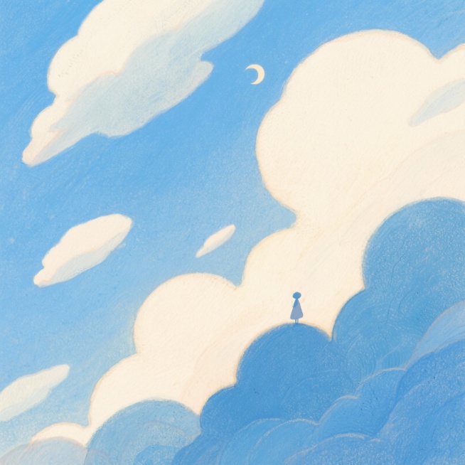 生成一张天空背景，云朵要模糊预览效果