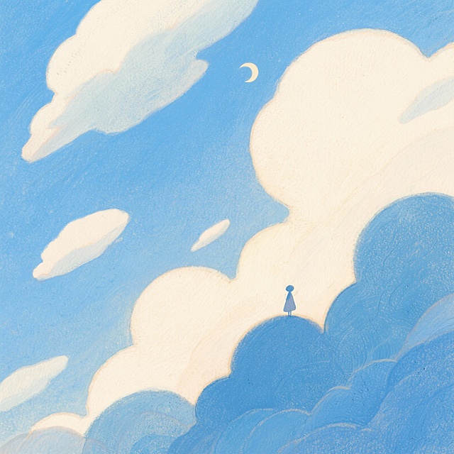 生成一张天空背景，云朵要模糊