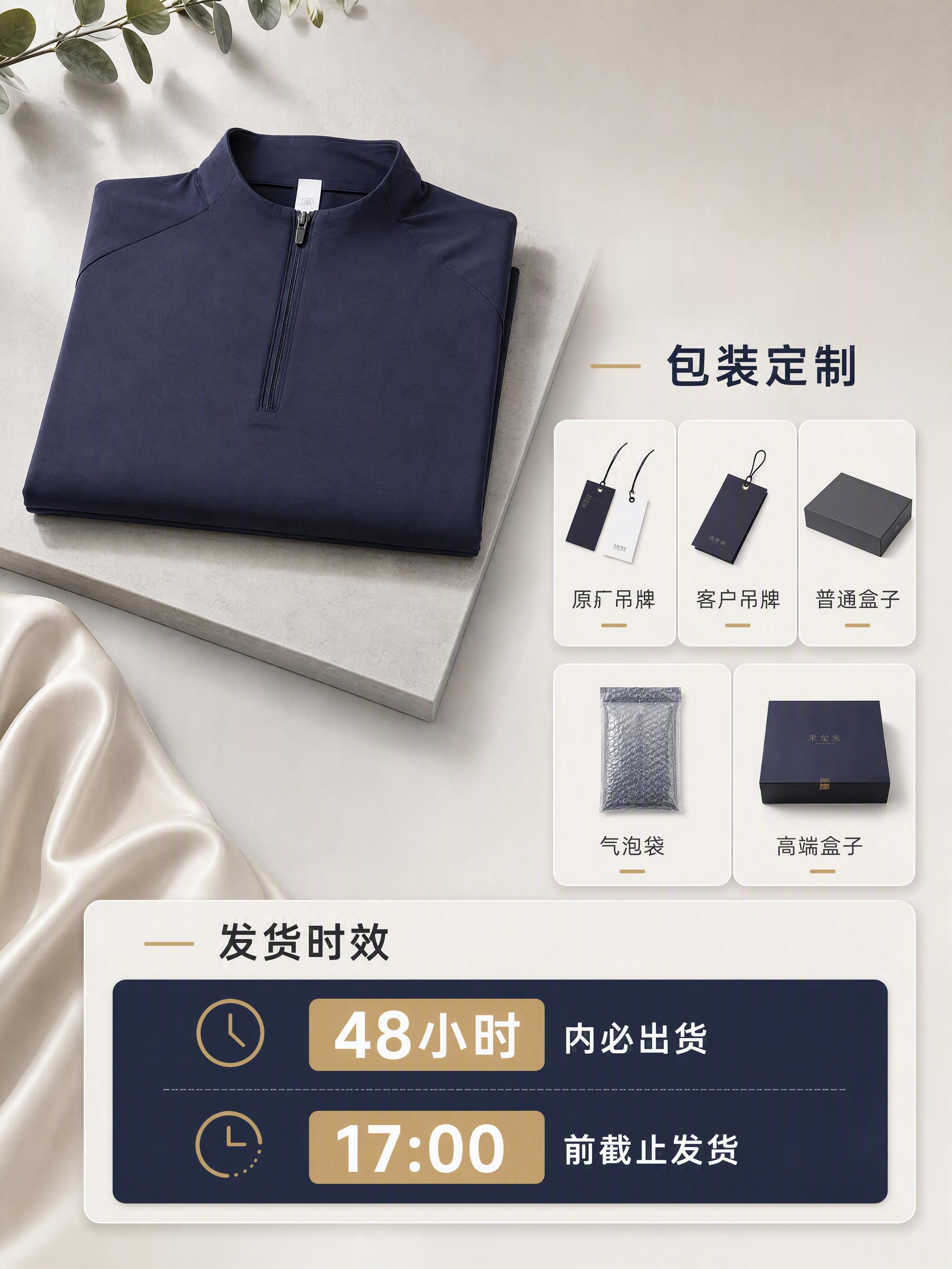 本张使用【图1】作为商品主体，生成1688平台发货服务与包装定… - 图片创意预览
