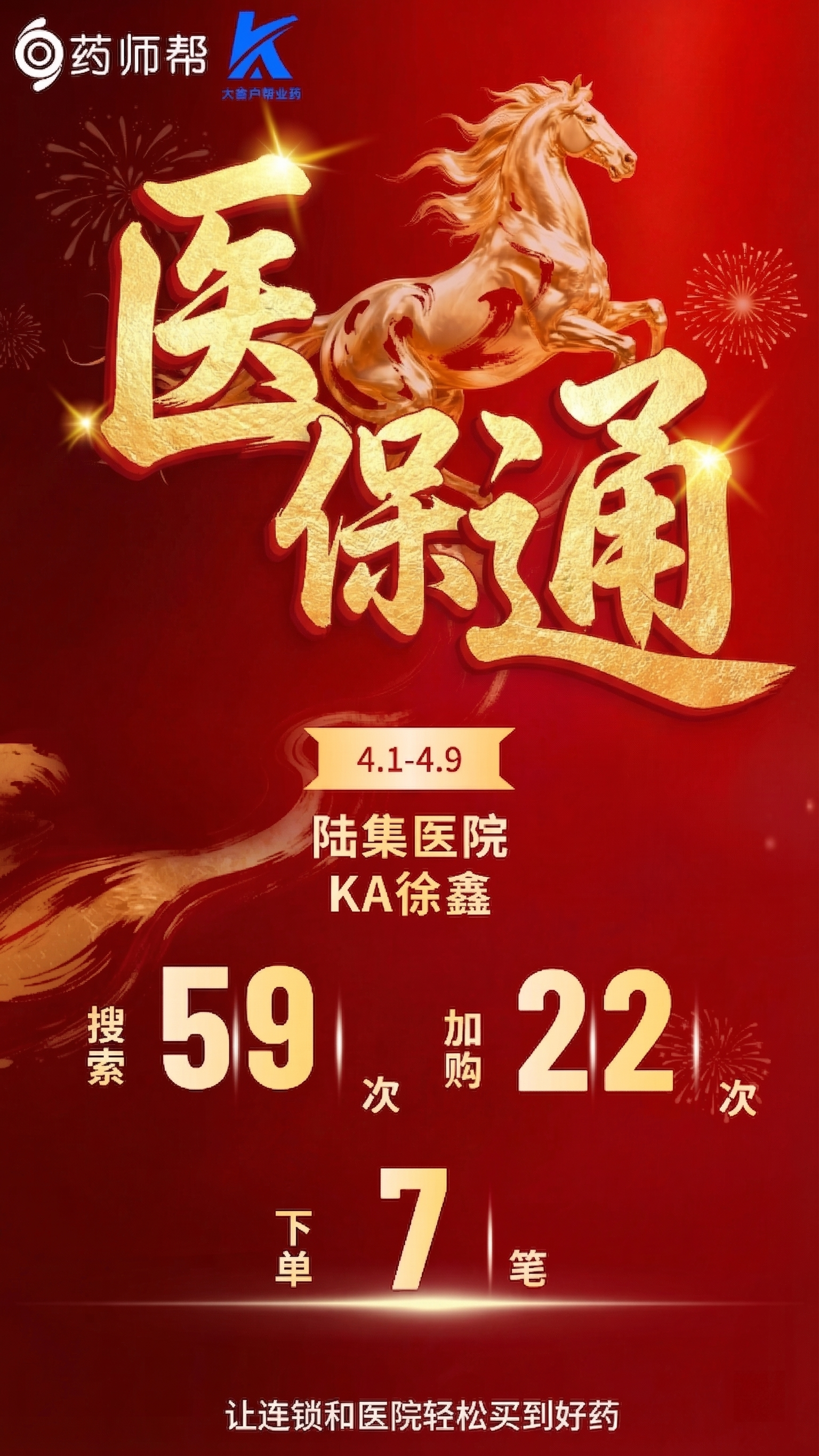 将原海报中的“喜报”两个大字替换为“医保通”三个字，保持原有的… - 图片创意预览