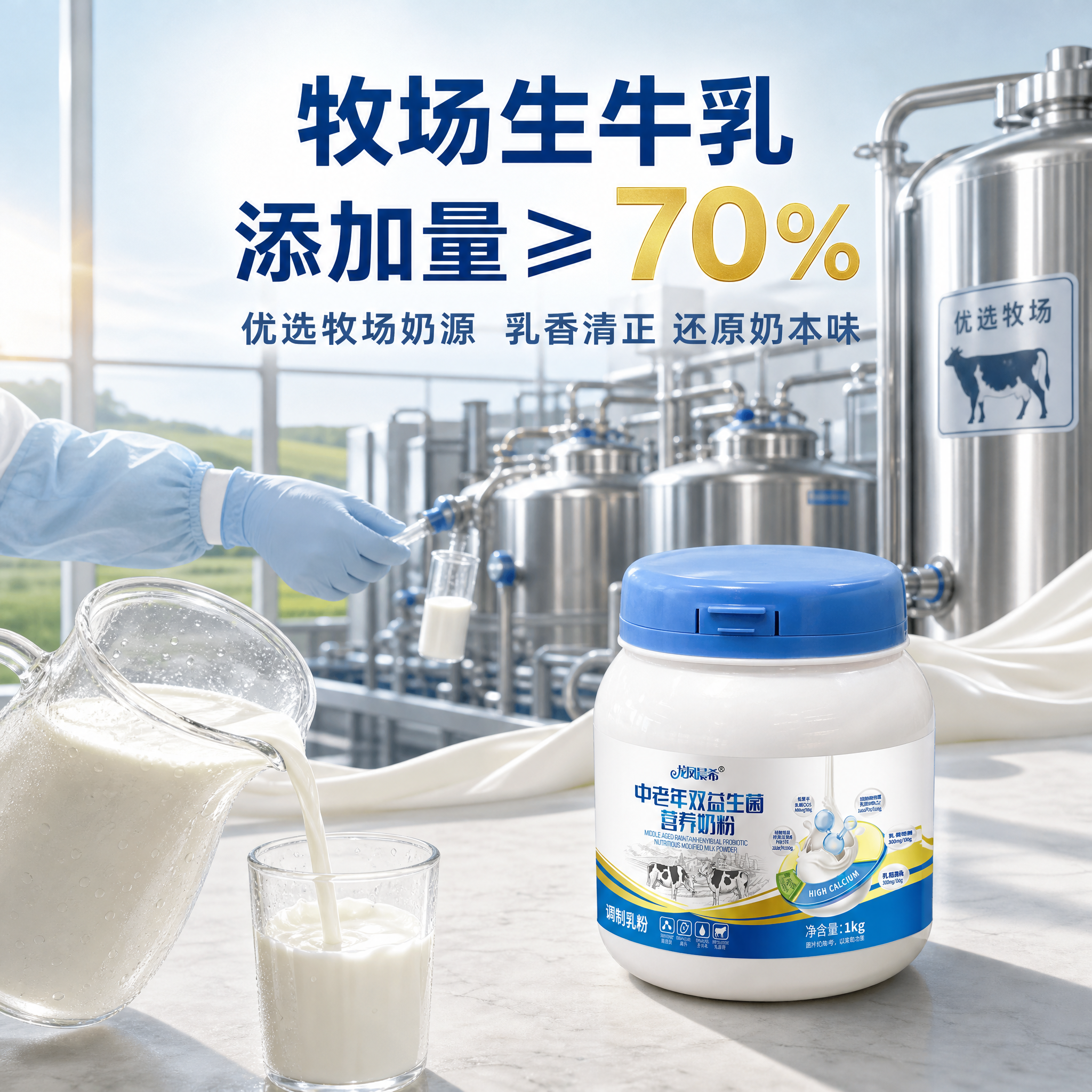 [主图-2] 龙凤晨希 中老年双益生菌营养奶粉 淘宝天猫奶源溯… - 图片创意预览
