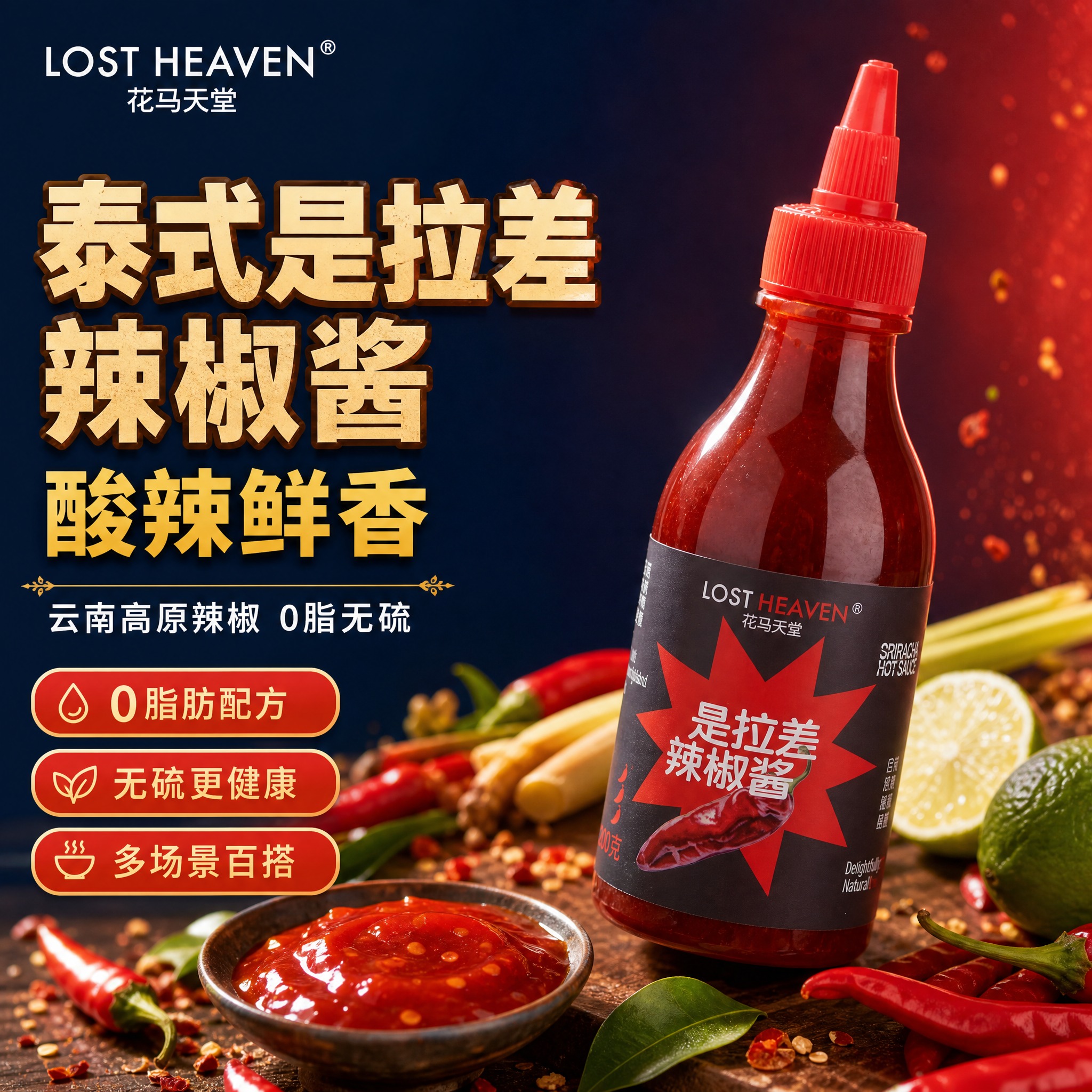 [主图-1] 首图点击率图，核心任务：突出泰式是拉差辣椒酱的食… - 图片创意预览