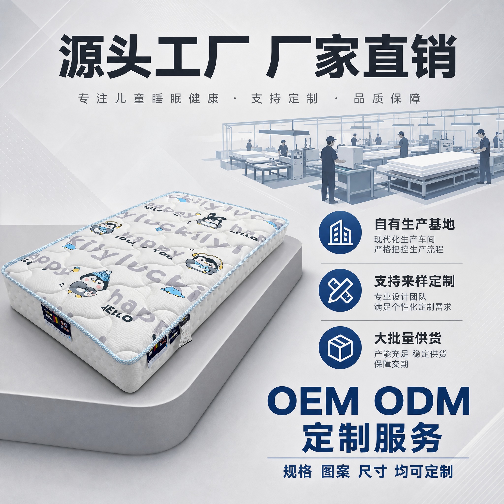 [主图-6] 4D空气纤维儿童床垫 厂家直销 OEM ODM… - 图片创意预览