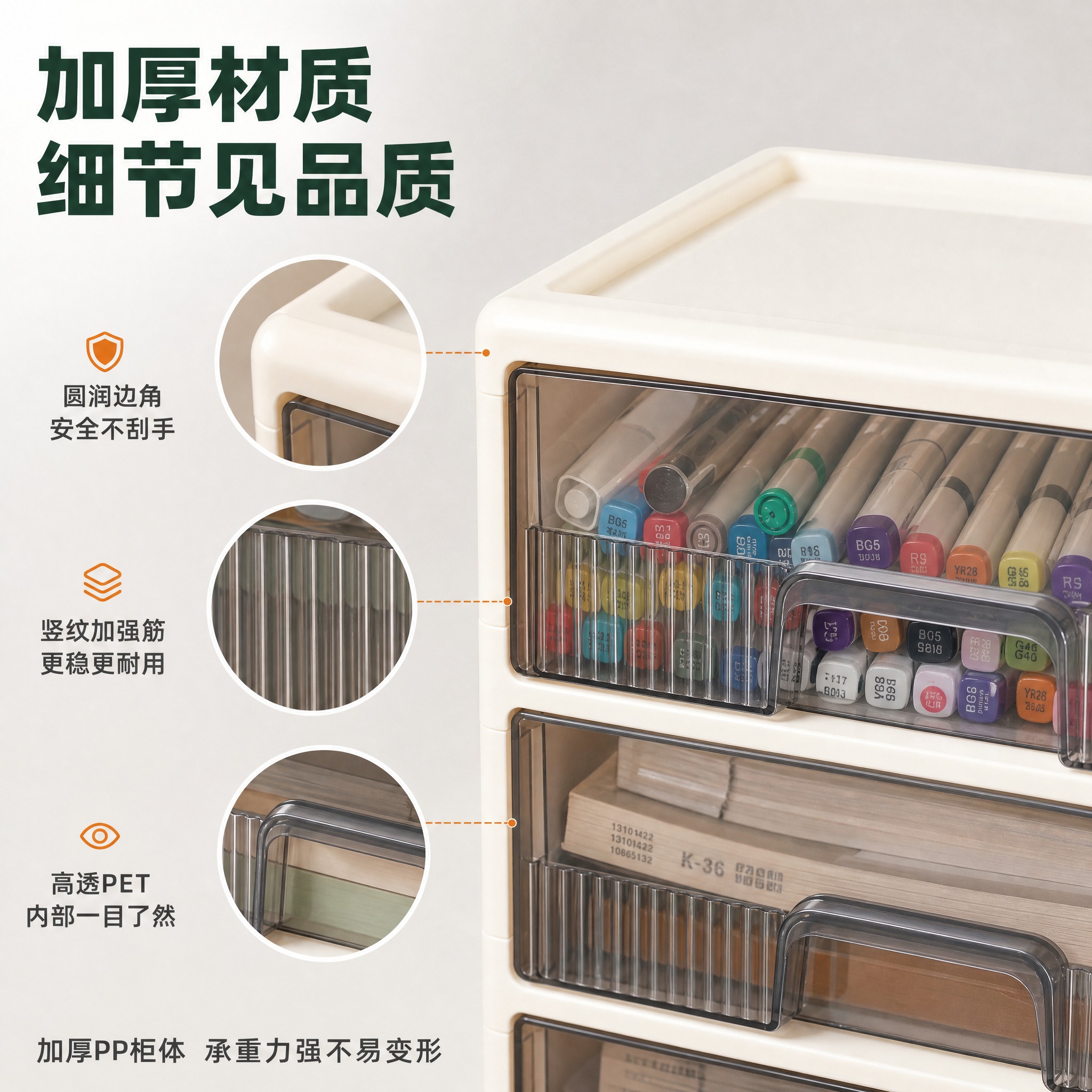 [主图-3] 材质细节与做工品质展示，突出加厚PP材质、圆润边… - 图片创意预览