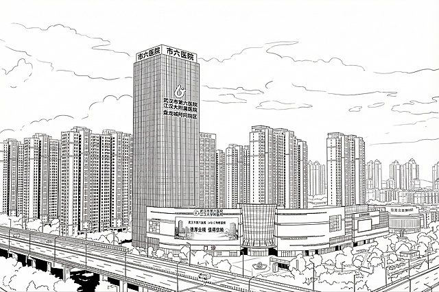 将这张图片转化为线条风格插画，保留建筑的轮廓和主要标识