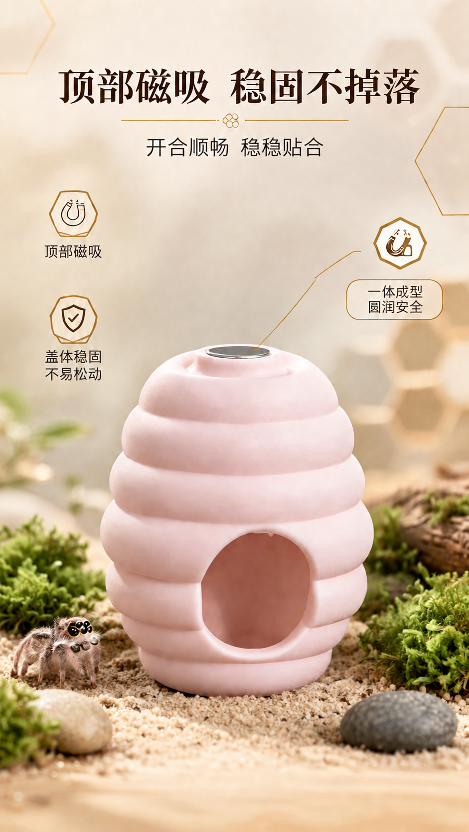 编辑这张跳蛛蜂巢躲避屋详情图，进行以下修改，其余内容全部保持原… - 图片创意预览