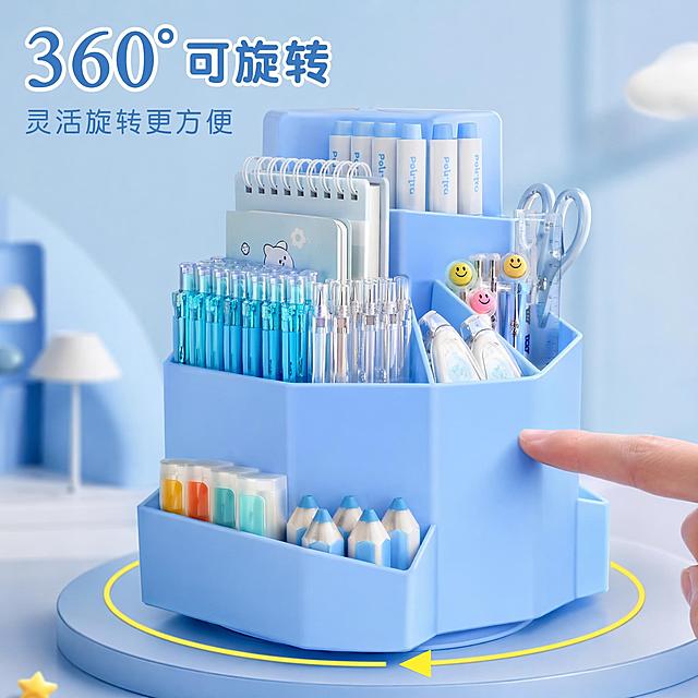 「图片1」「图片1」「图片1」，生成一套主图（5张），商品名称是收纳笔筒，卖点是多功能自律打卡器，分隔笔筒，分类收纳，一物多用，适配淘宝/天猫平台，主图比例为1:1不要改变笔筒原本形态，按照我给的图片生成