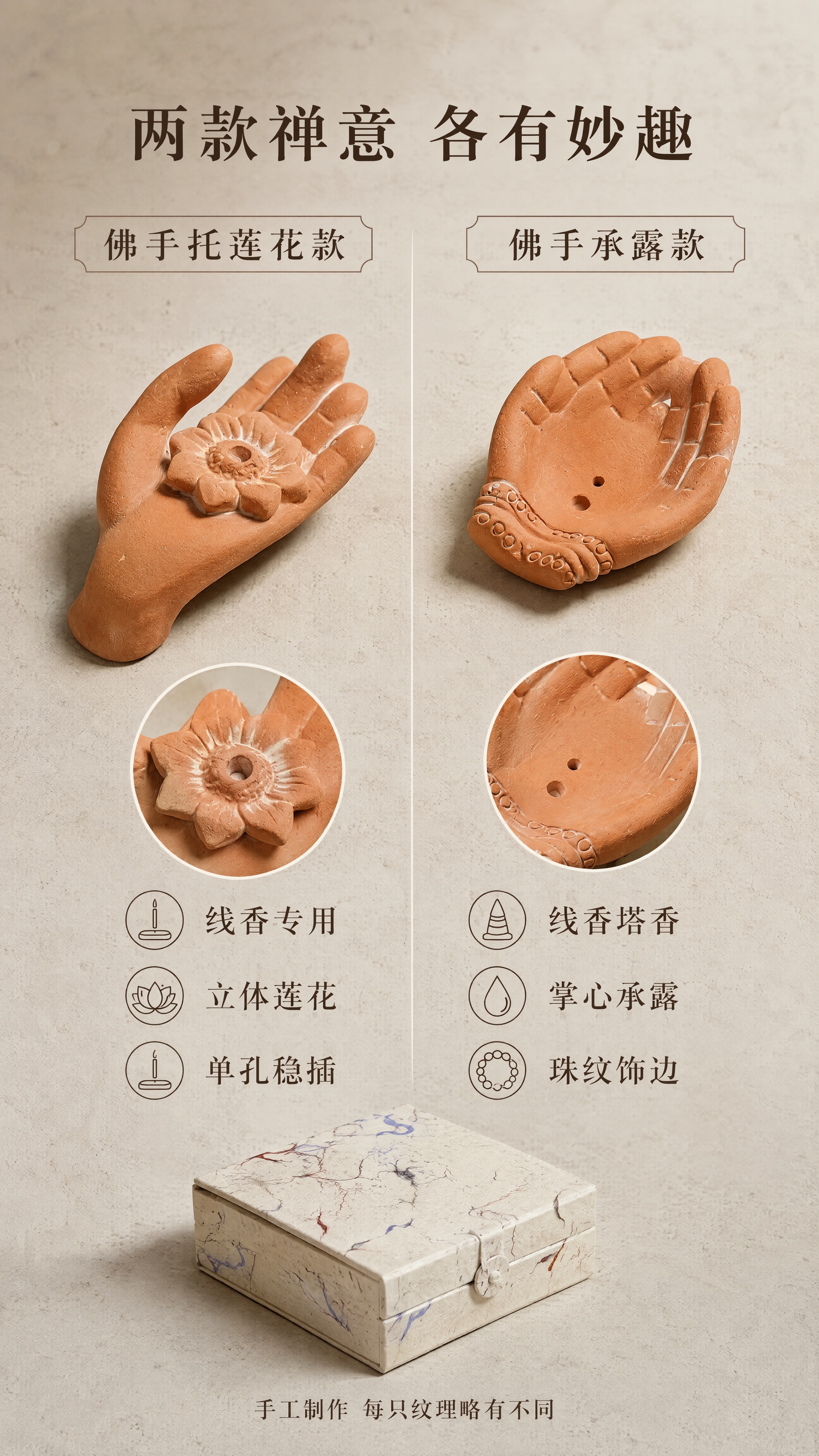 [第7张] 双款对比页-两款佛手香插造型与功能对比。本张使用【… - 图片创意预览