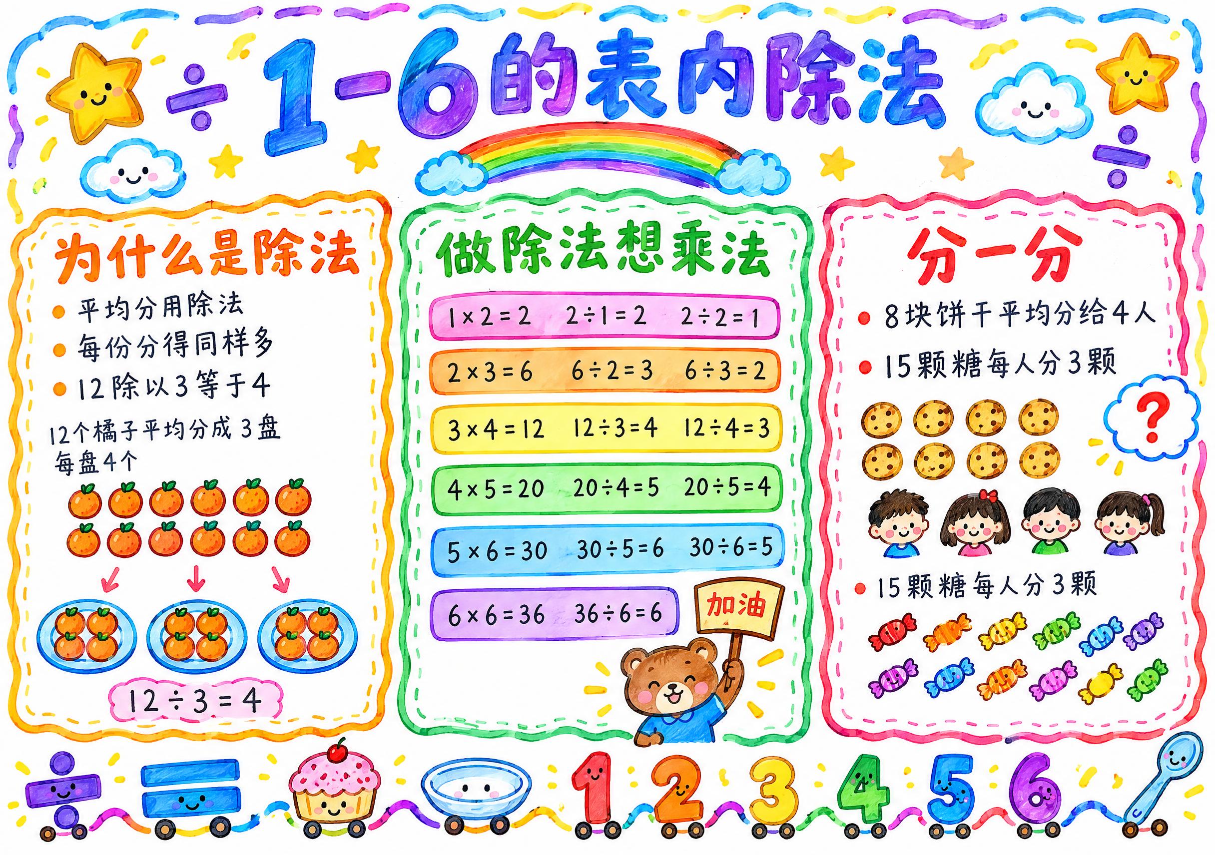 A4横版数学手抄报，比例297:210，纯白色纸张背景，小学生… - 图片创意预览