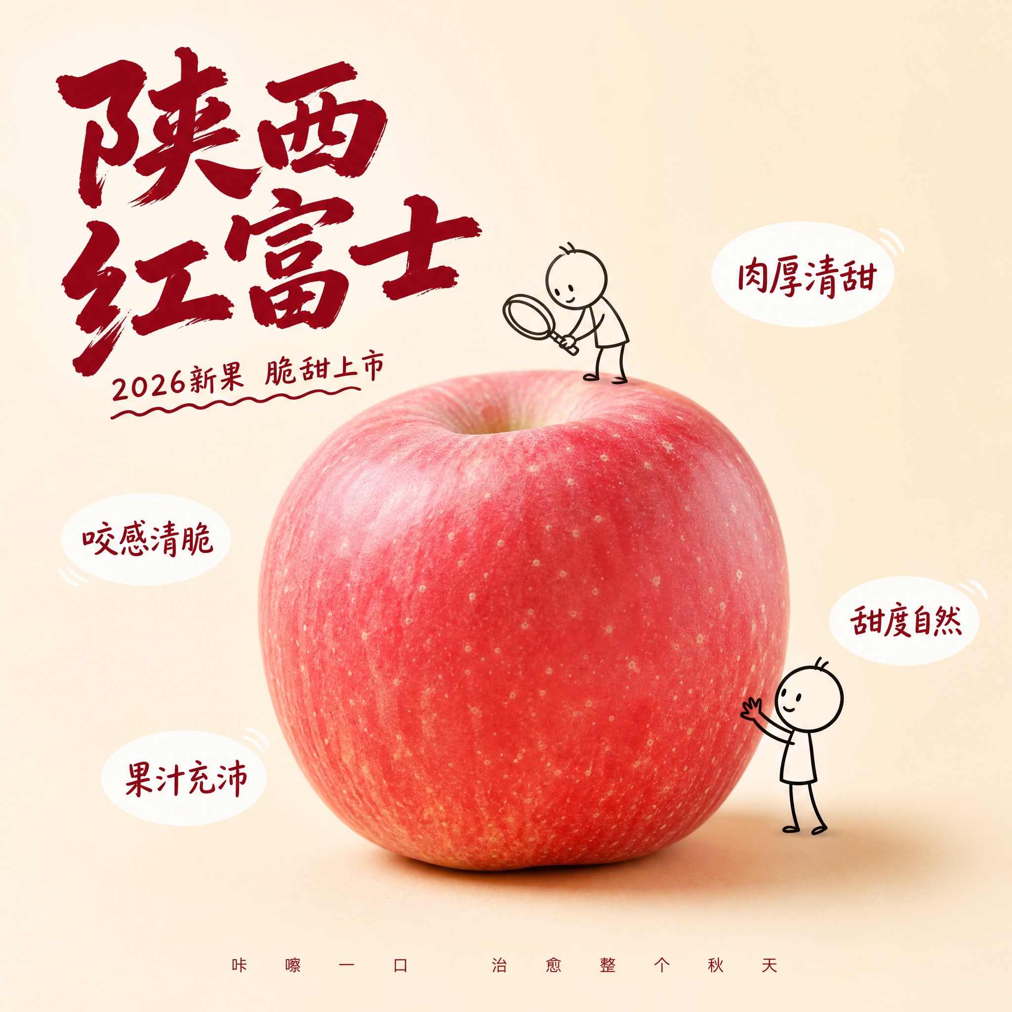 [主图-1] 主打口感——肉厚清甜，陕西红富士苹果创意电商主图… - 图片创意预览