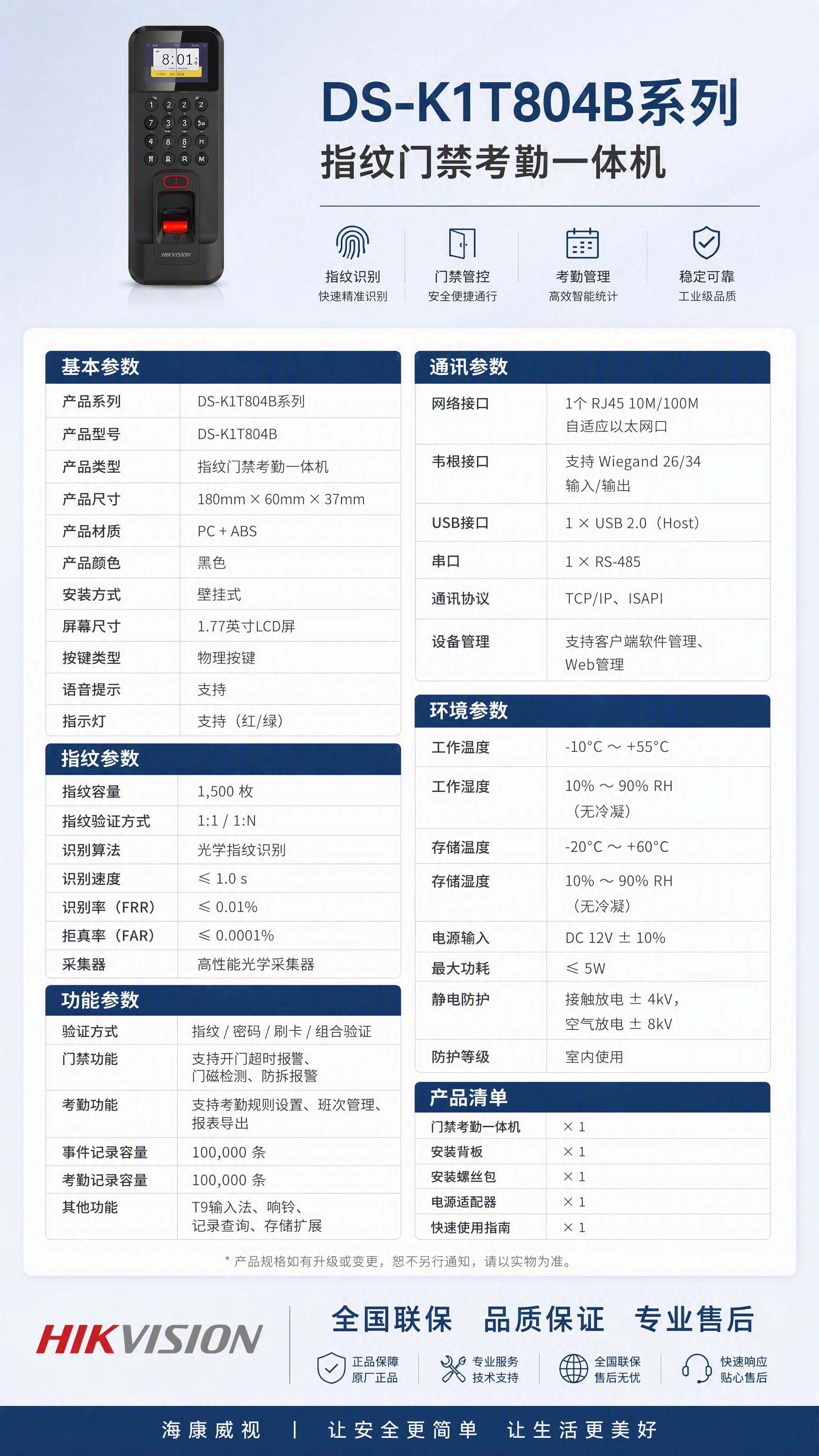 [第8张] 产品参数总表页 - DS-K1T804B系列完整规… - 图片创意预览