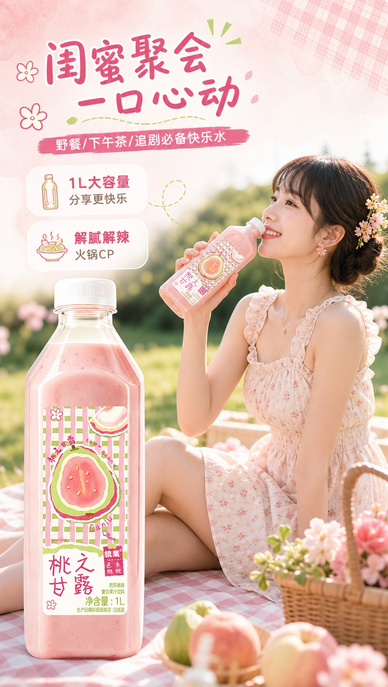 [商品] 使用【图1】统业桃之甘露芭乐桃桃复合果汁饮料1L装；… - 图片创意预览
