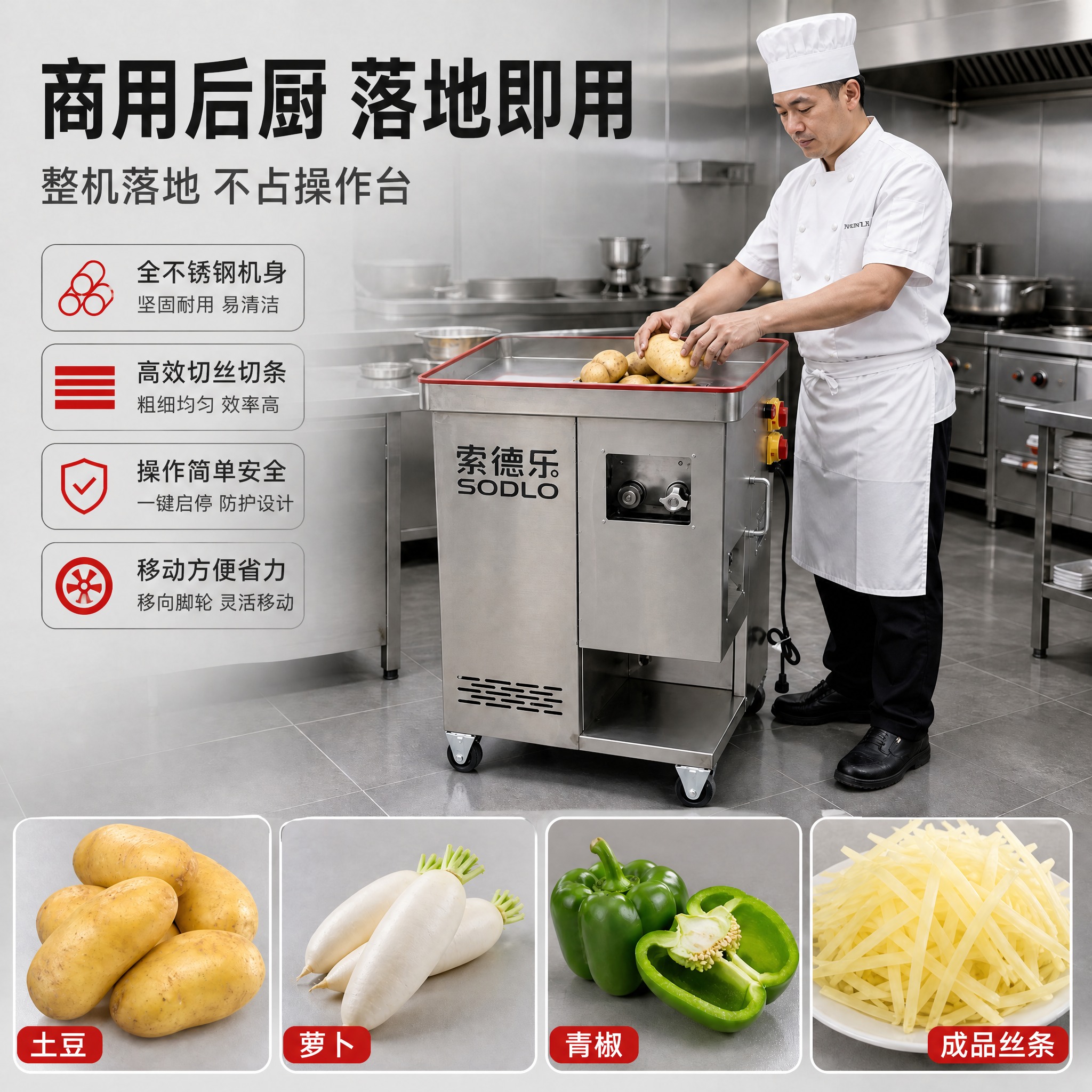 仅做局部文字修改：把画面左侧卖点区文案中的“万向转轮”四个字改… - 图片创意预览
