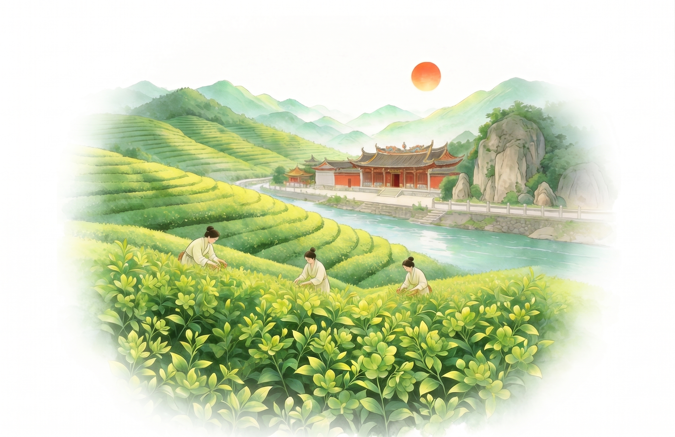 把画图中的佛像石雕去掉，右下角水印去掉，以插画为中心，向四周边… - 图片创意预览