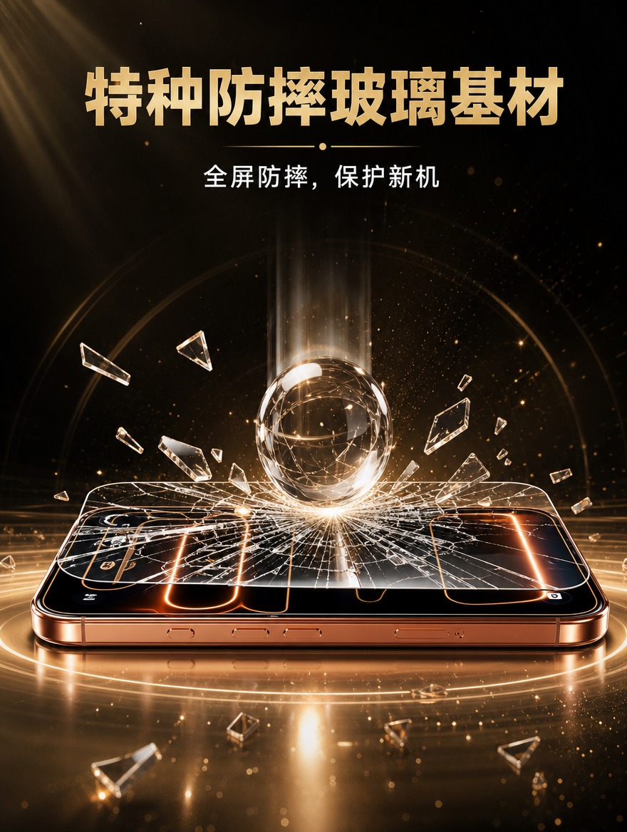 [商品] 使用【图1】中的手机钢化膜产品；保留手机金色边框、屏… - 图片创意预览