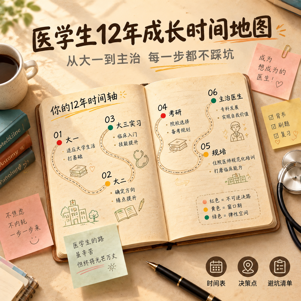 [主图-1] 主题与核心价值 医学生12年成长时间地图 电子资… - 图片创意预览