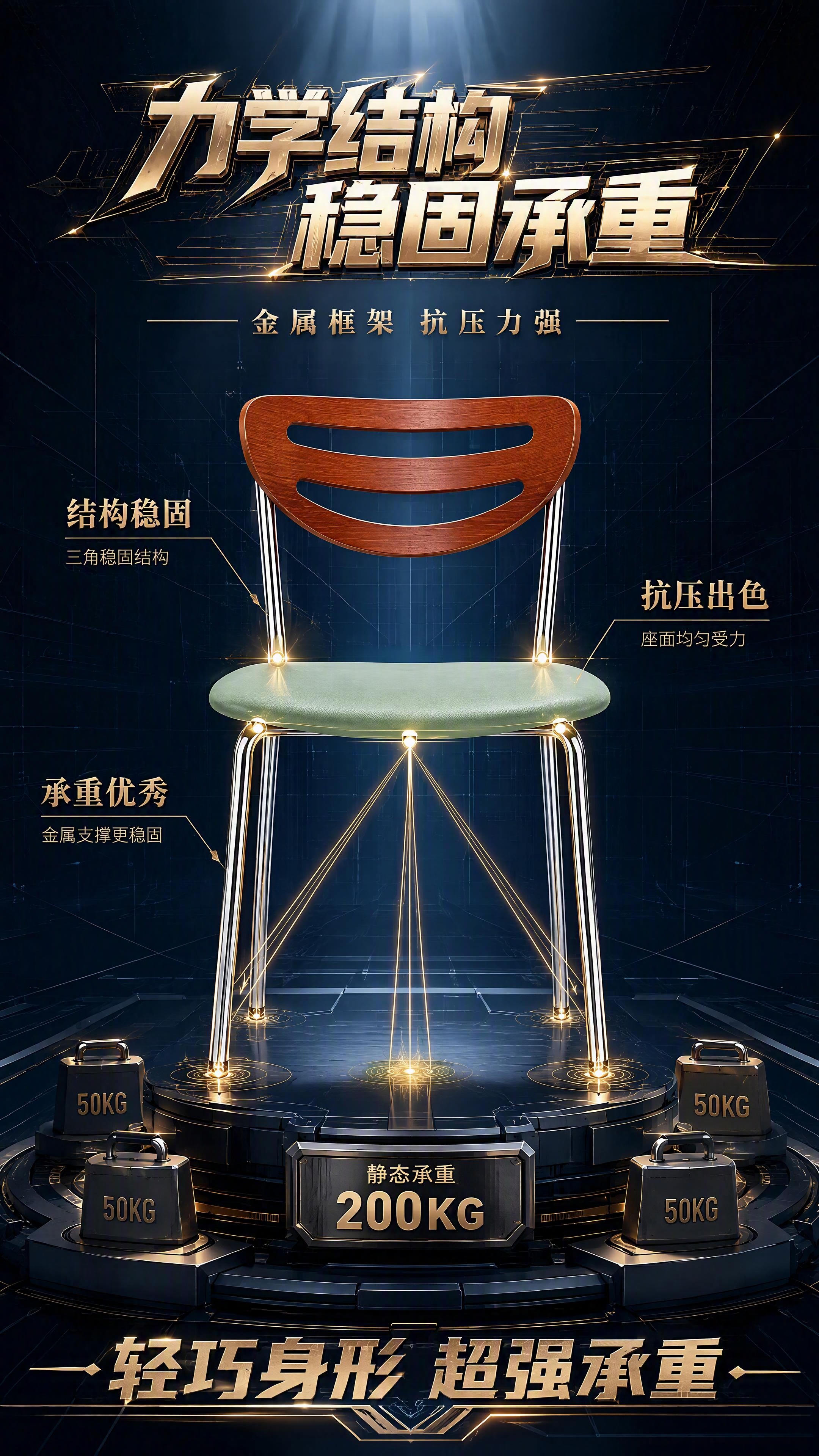 [第5张] 结构力学页-金属框架结构力学表现优秀，抗压力强，承… - 图片创意预览