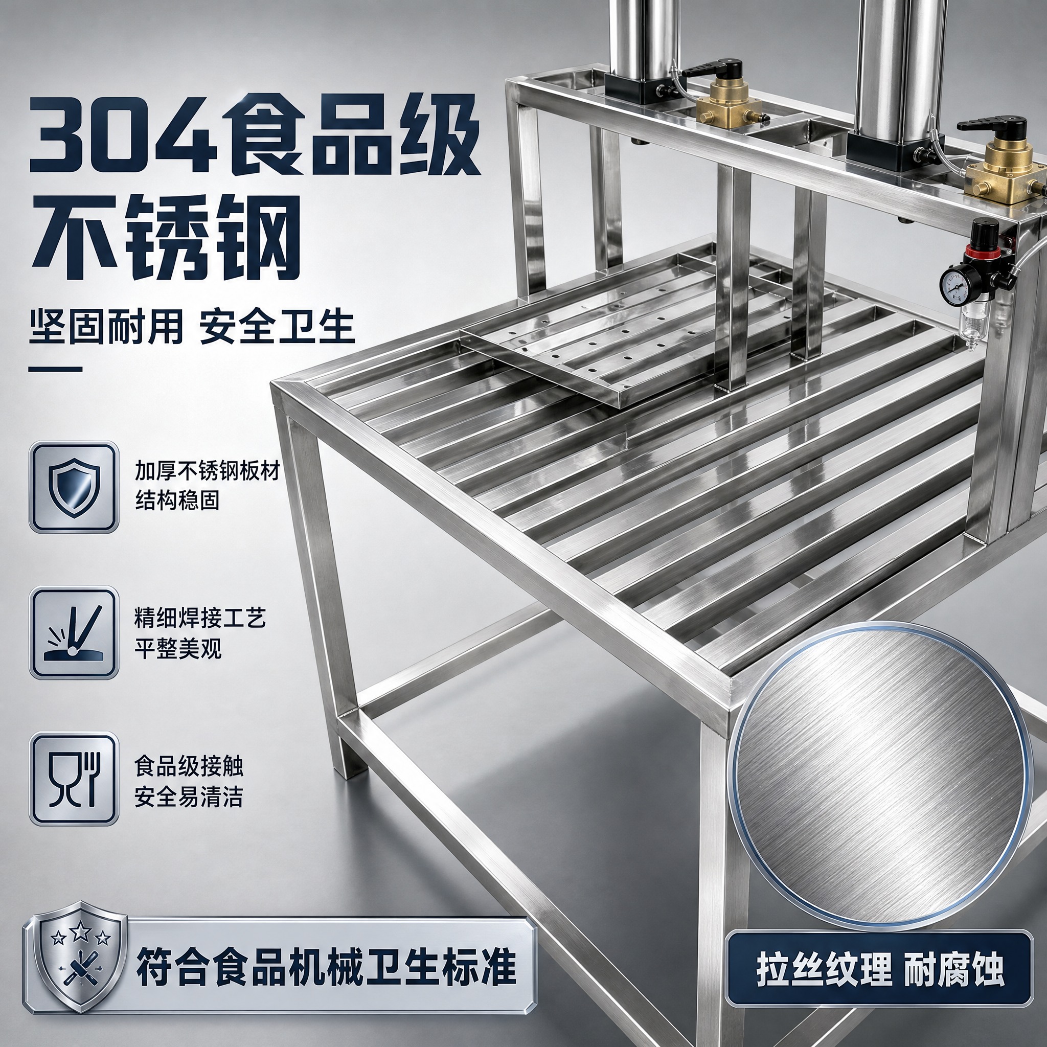 [主图-3] 主题：304不锈钢材质 工艺细节展示，唯一任务是… - 图片创意预览