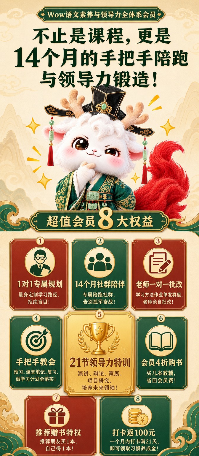 [商品] 教育服务类商品：Wow语文素养与领导力全体系会员（6… - 图片创意预览