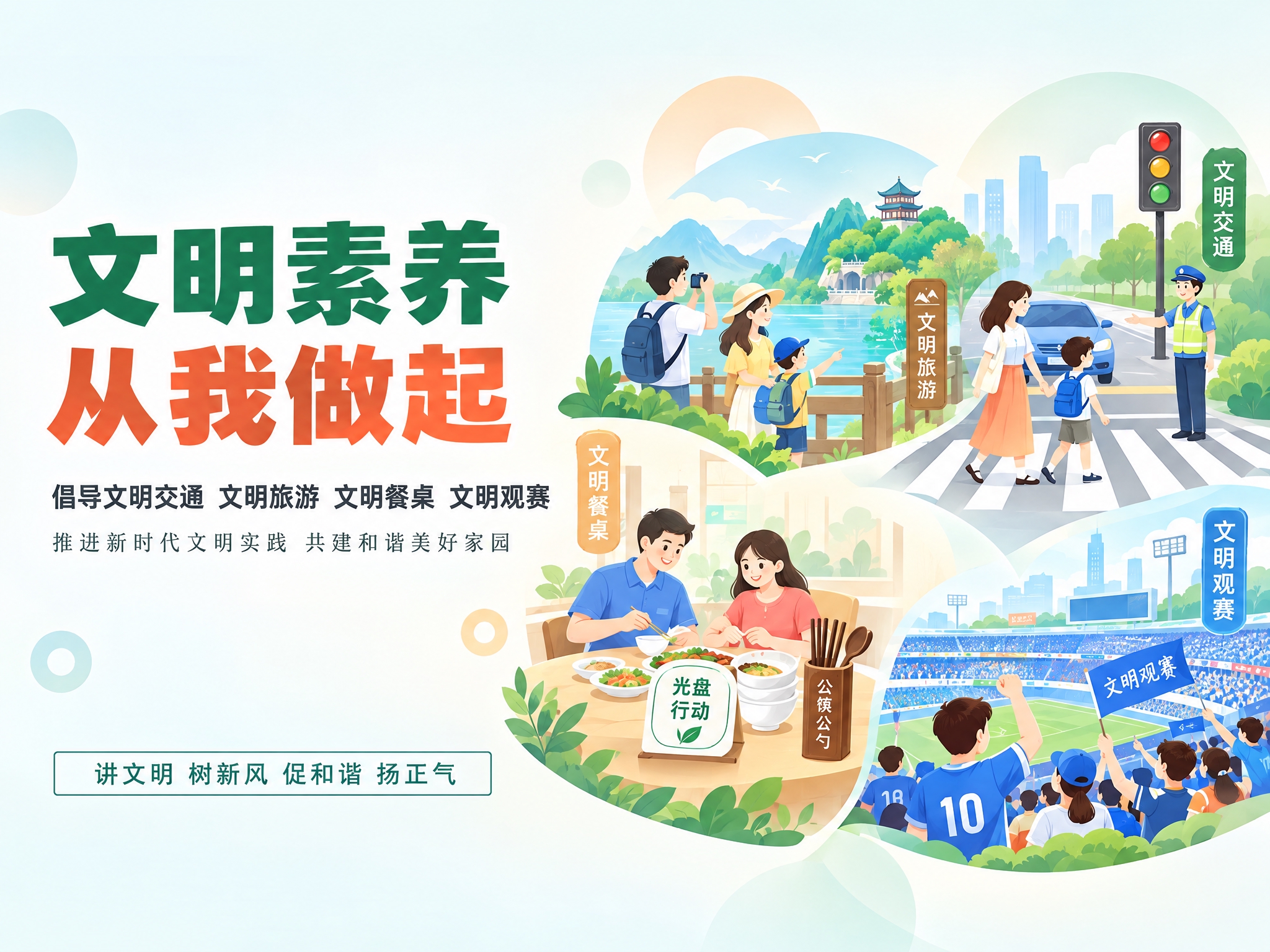 参考图中的扁平插画风格、清新柔和的配色、左右分栏的版式布局、左… - 图片创意预览