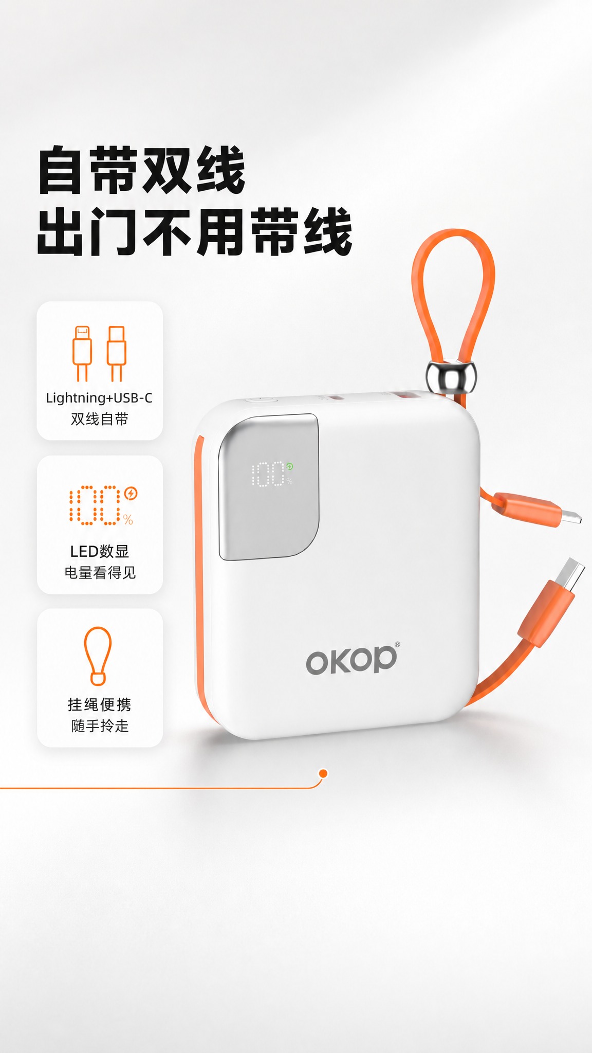 [主图-2] 核心价值图：主打“自带双线 出门不用带线”，用O… - 图片创意预览