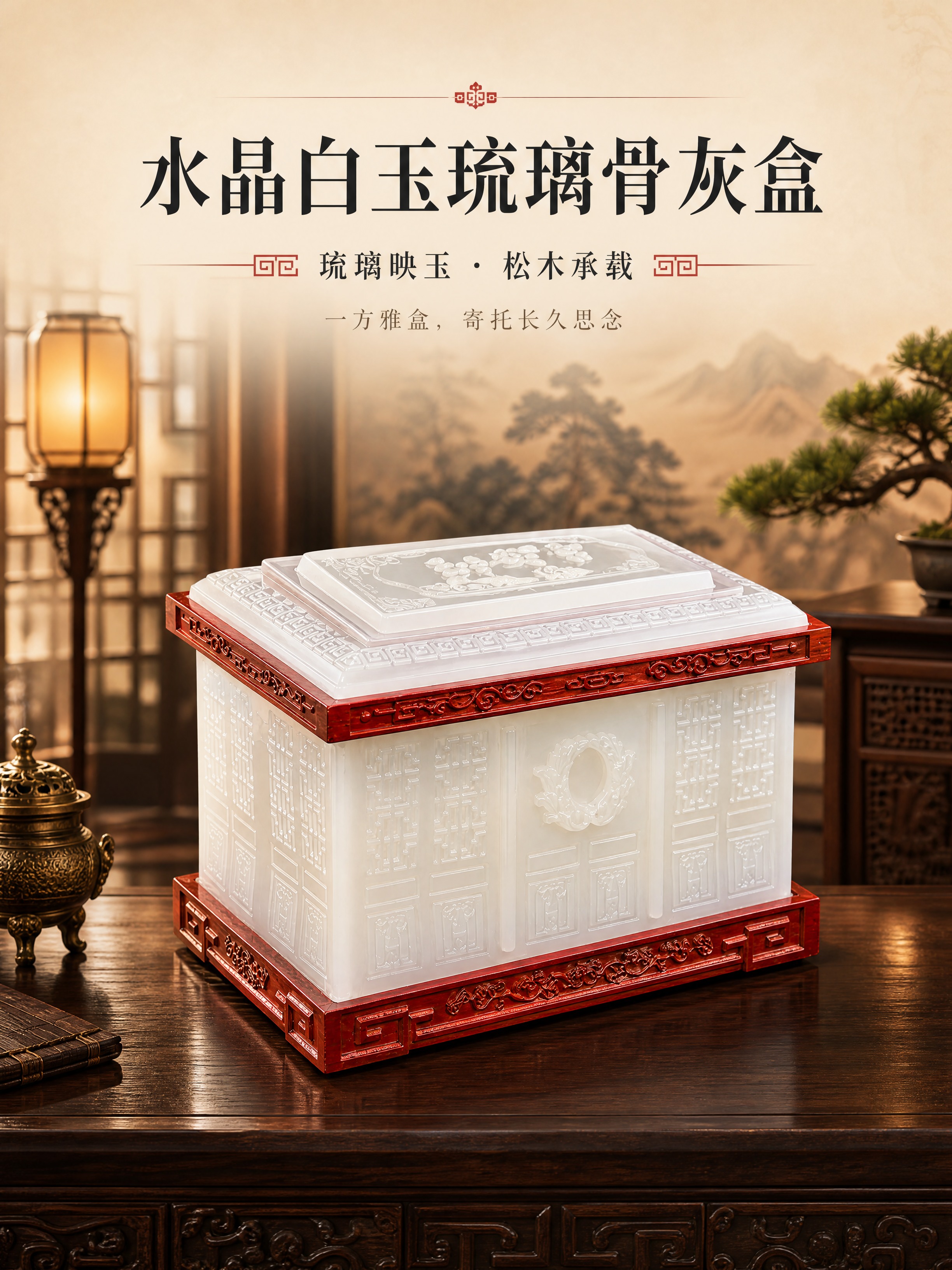 [商品] 使用【图2】【图3】玉安宫琉璃松木骨灰盒；保留白玉琉… - 图片创意预览