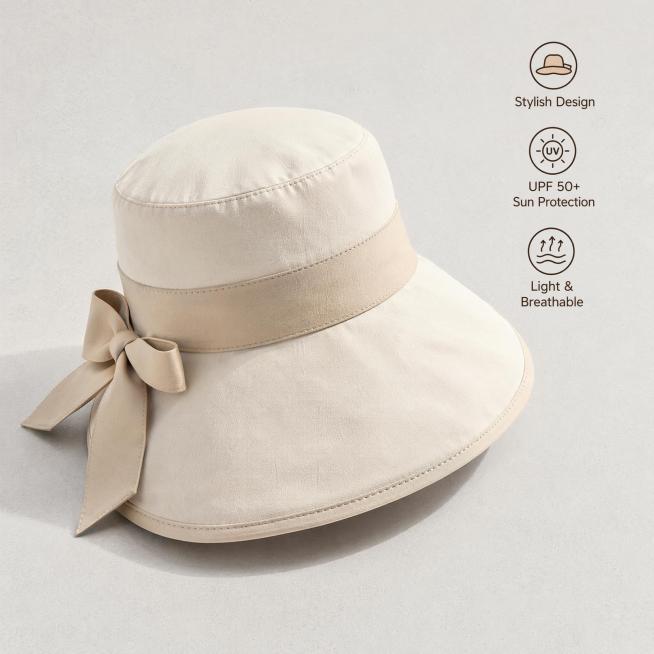 [Main Image 4] High appearance level advantage display of beige sun hat
[Atmosphere Style] Simple hi预览效果