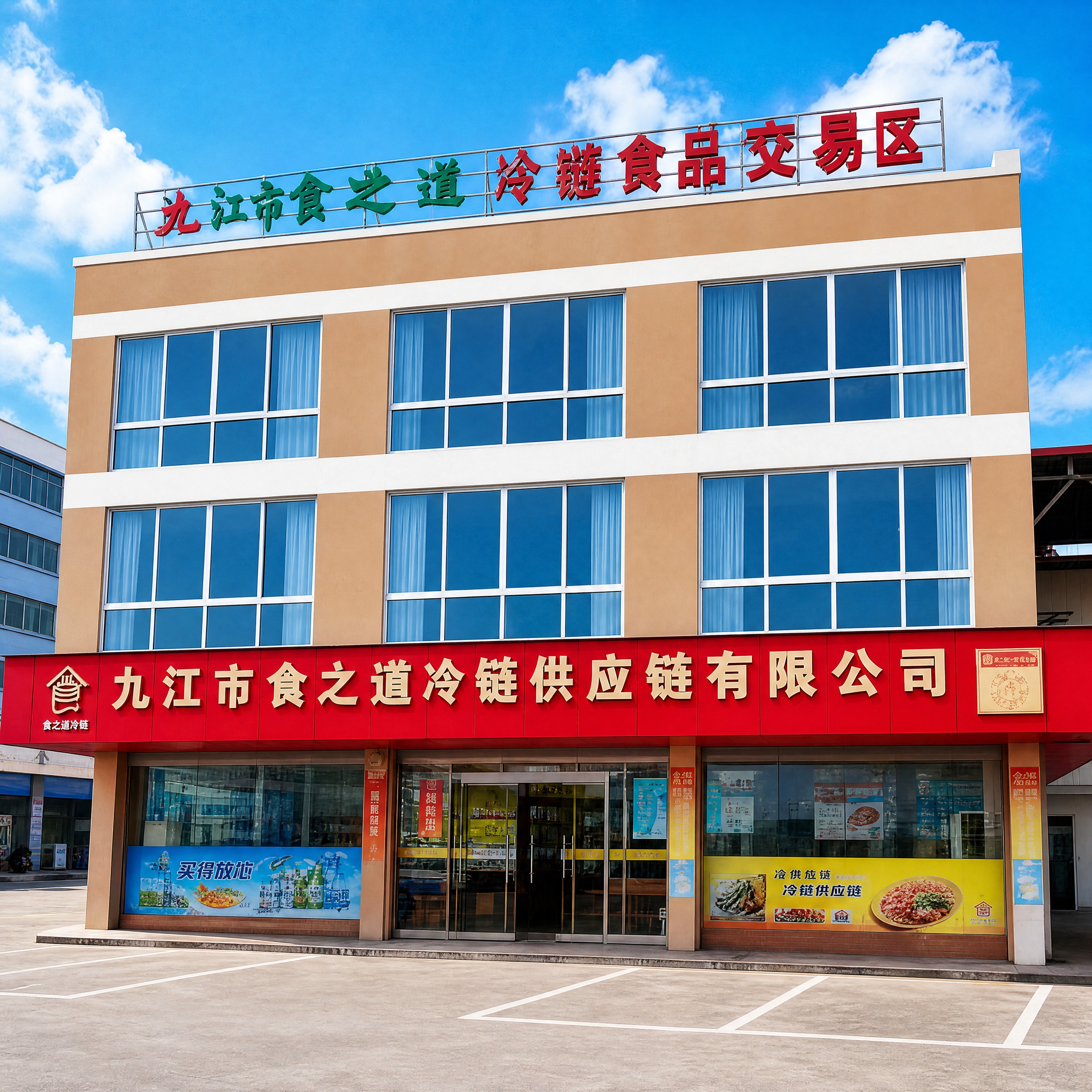 对这栋三层商业建筑进行商业精修美化：1.移除前景所有车辆（白色… - 图片创意预览
