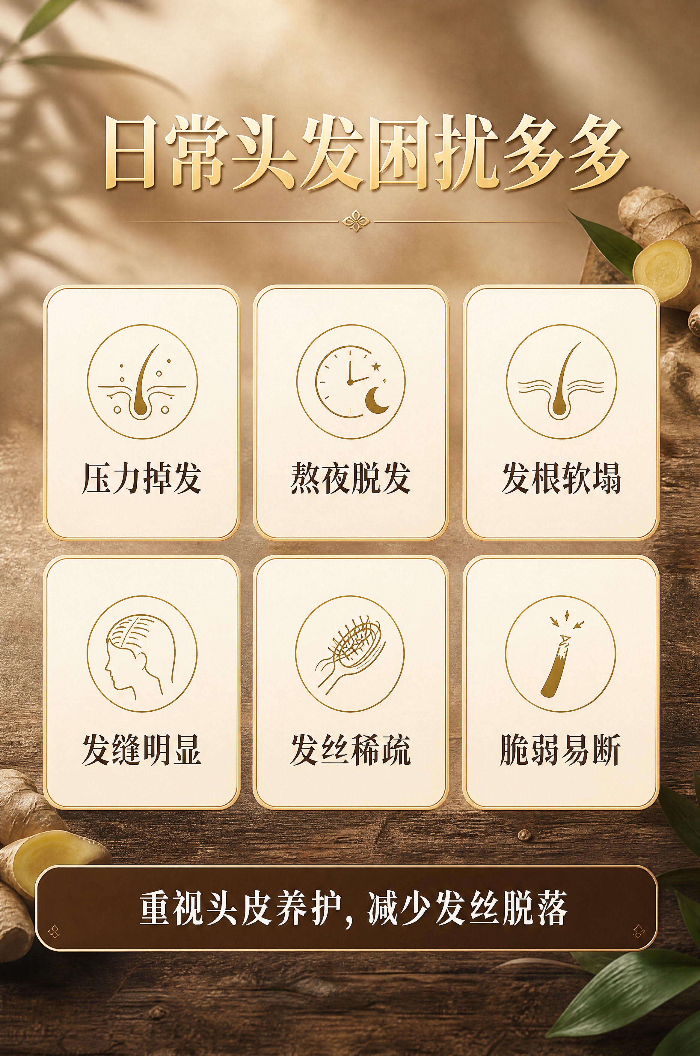 [商品] 本页不放洗发水瓶，无产品实物出镜。 [画面] 发质痛… - 图片创意预览