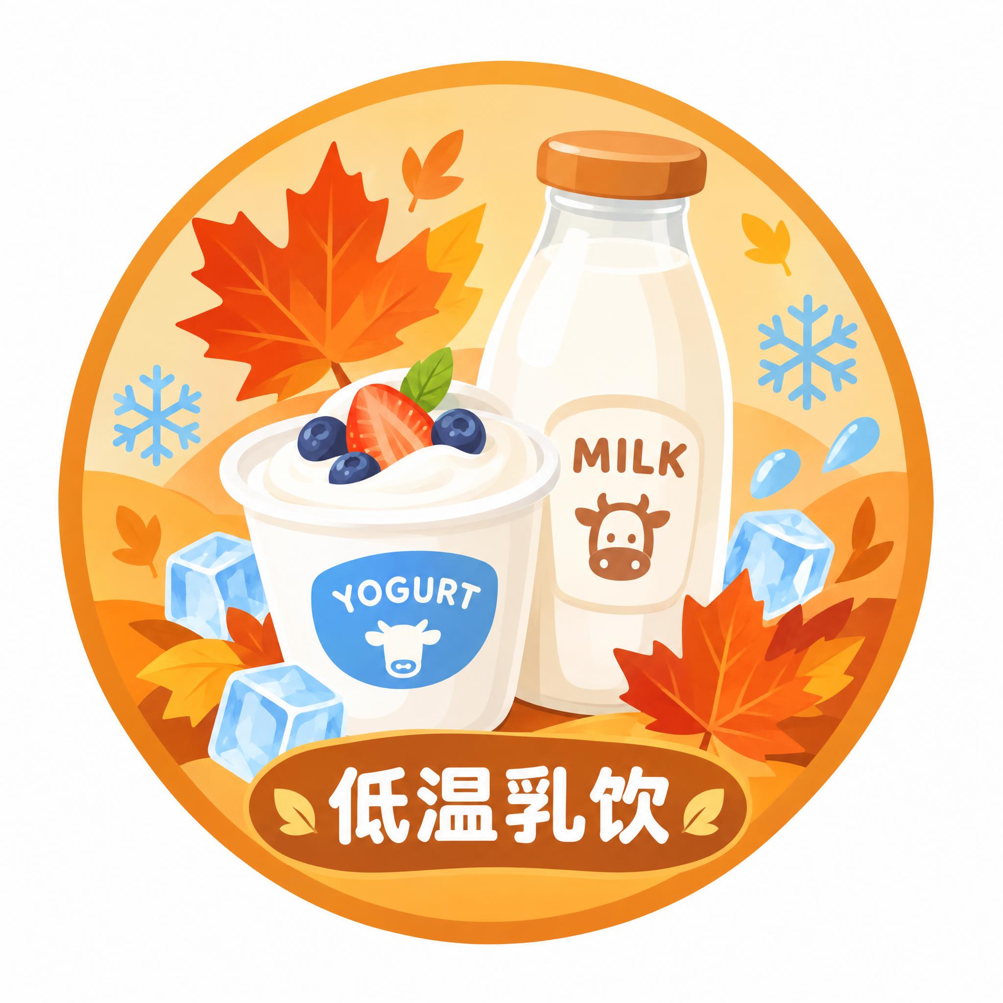秋天主题分类图标，低温乳饮，圆形图标设计，秋季暖色调橙黄金棕色… - 图片创意预览