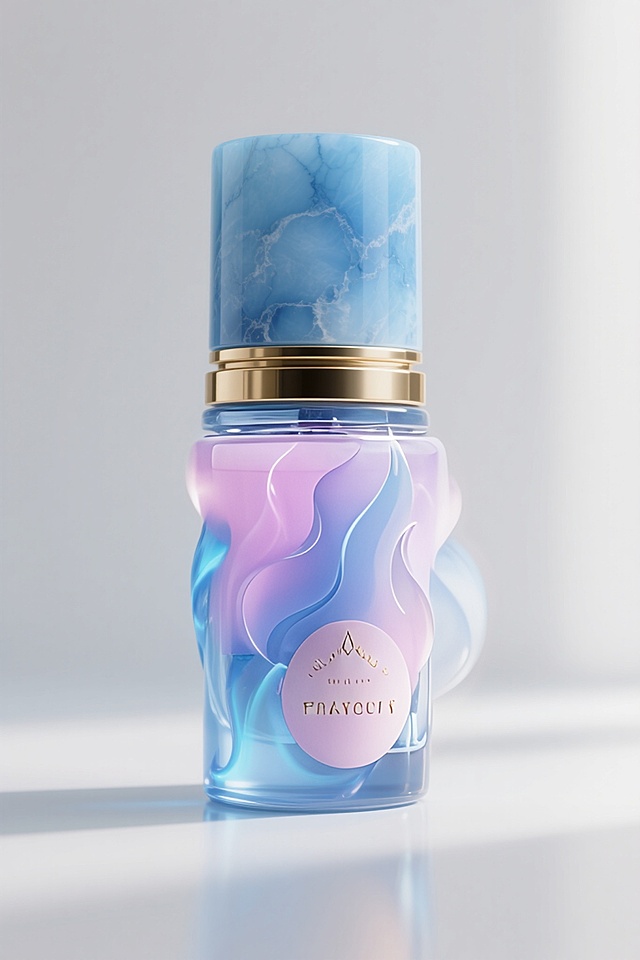 粉色改成和盖子一样的玉石质感，瓶身火焰元素不动