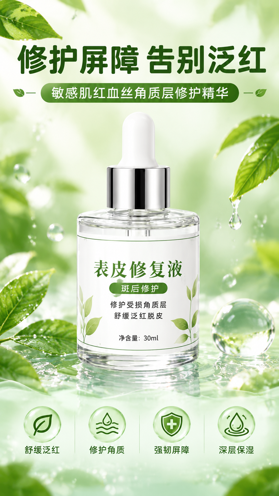 [商品] 使用【图1】透明滴管瓶表皮修复液；保留瓶身形状、白色… - 图片创意预览