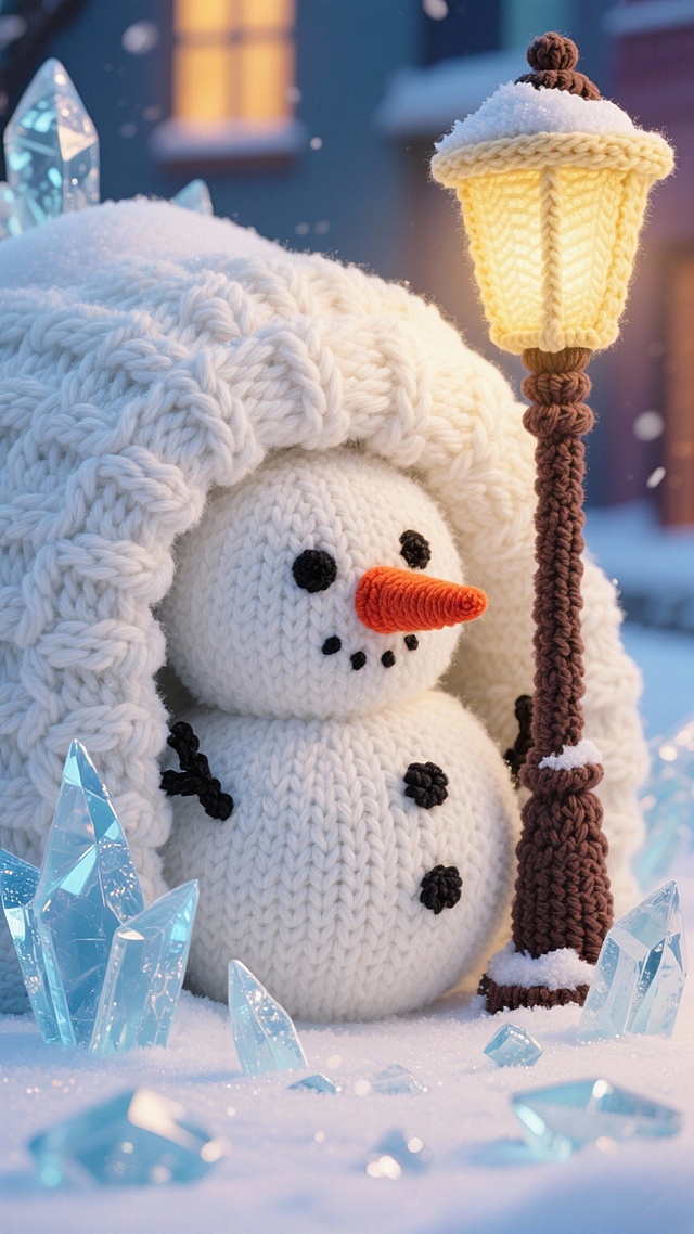 毛线材质的雪人很特别哦