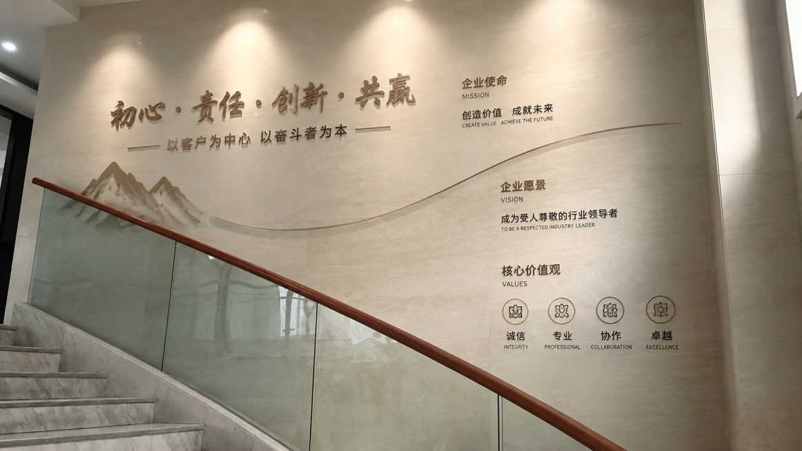 「图片1」公司2楼墙上面设计文化墙，内容以积极向上为主。不要太复杂。高端为主预览效果