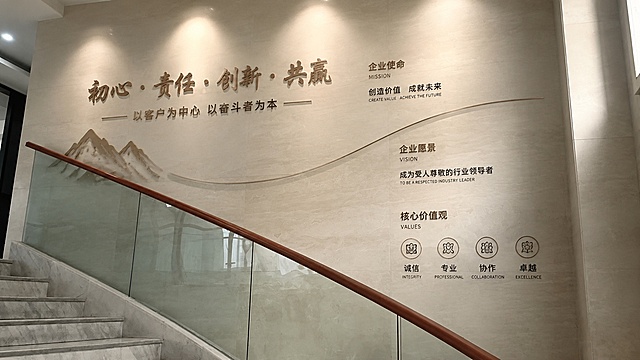 「图片1」公司2楼墙上面设计文化墙，内容以积极向上为主。不要太复杂。高端为主