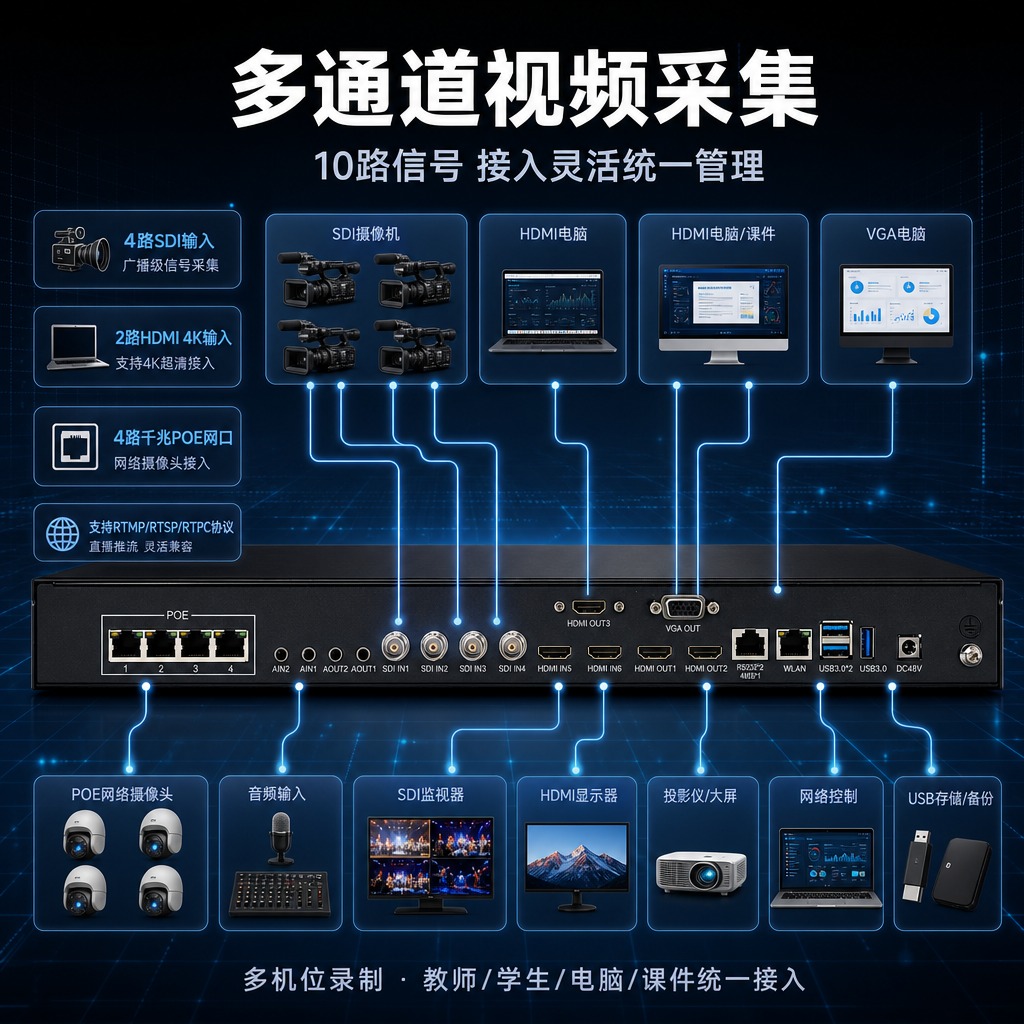 [商品] 使用【图1】HENVA录播服务器HW-LBS6背面接… - 图片创意预览