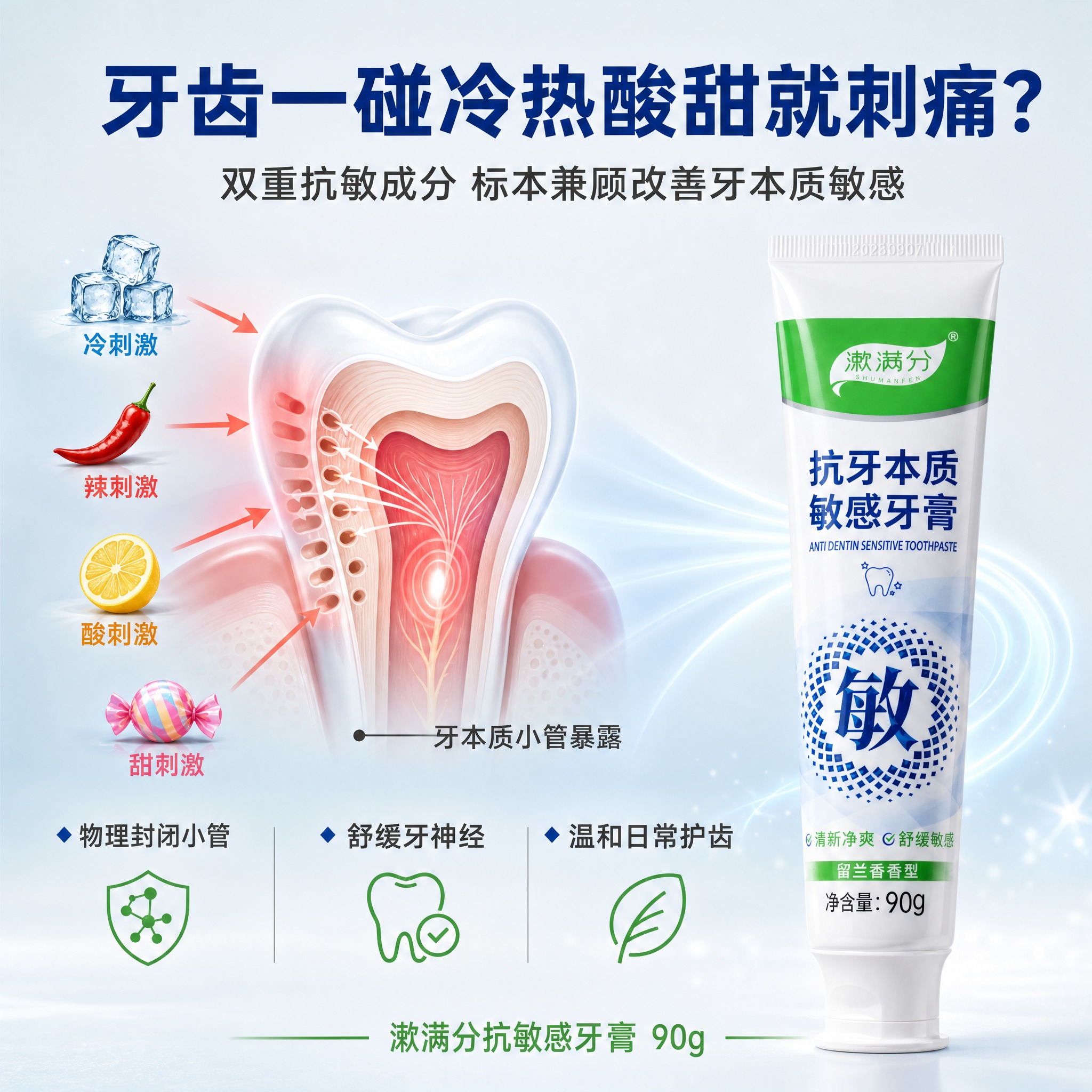 [主图-2] 痛点型头图，直击牙齿敏感用户困扰，引出产品解决方… - 图片创意预览