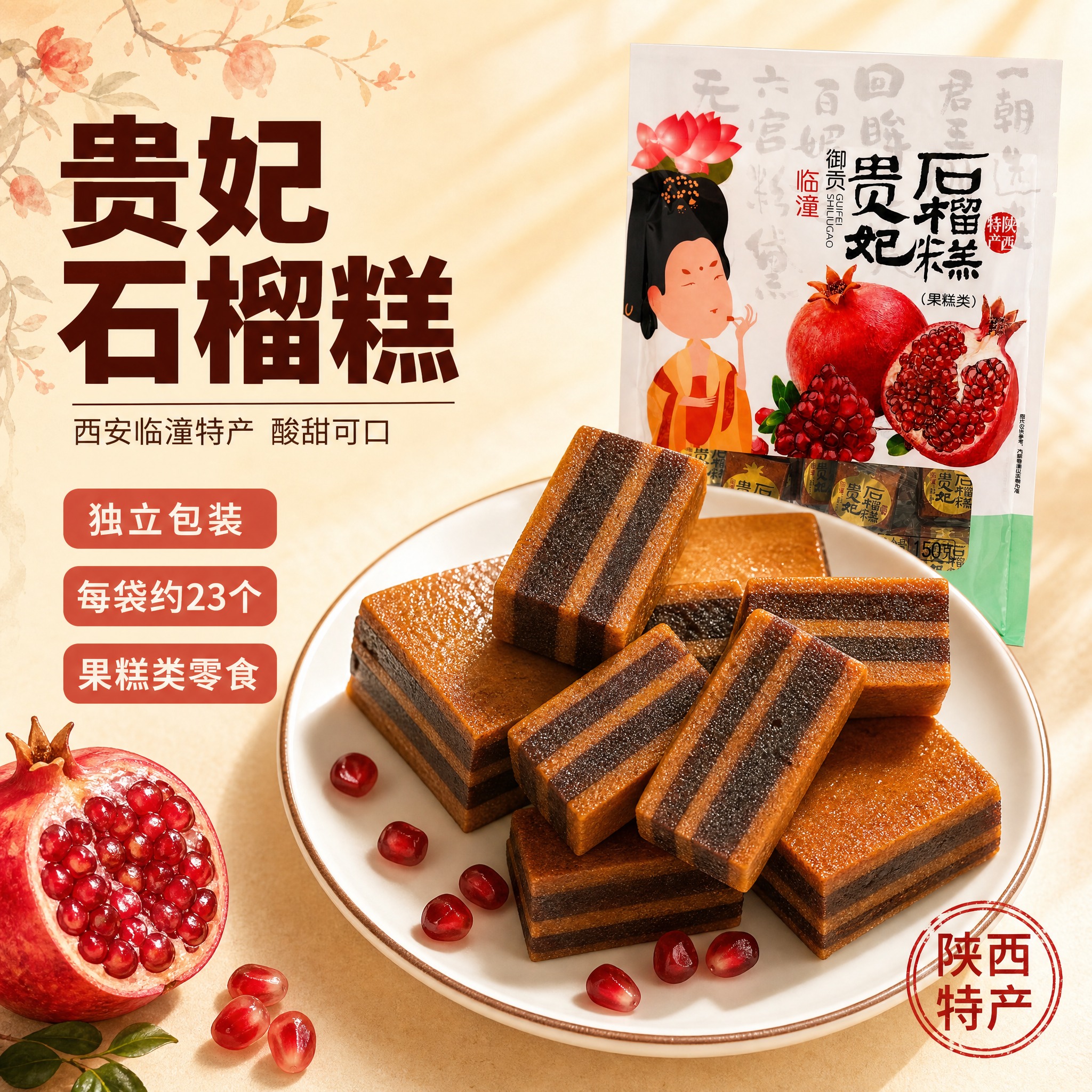 [主图-1] 贵妃石榴糕首图，突出食欲诱惑与产品卖点，左文右图… - 图片创意预览