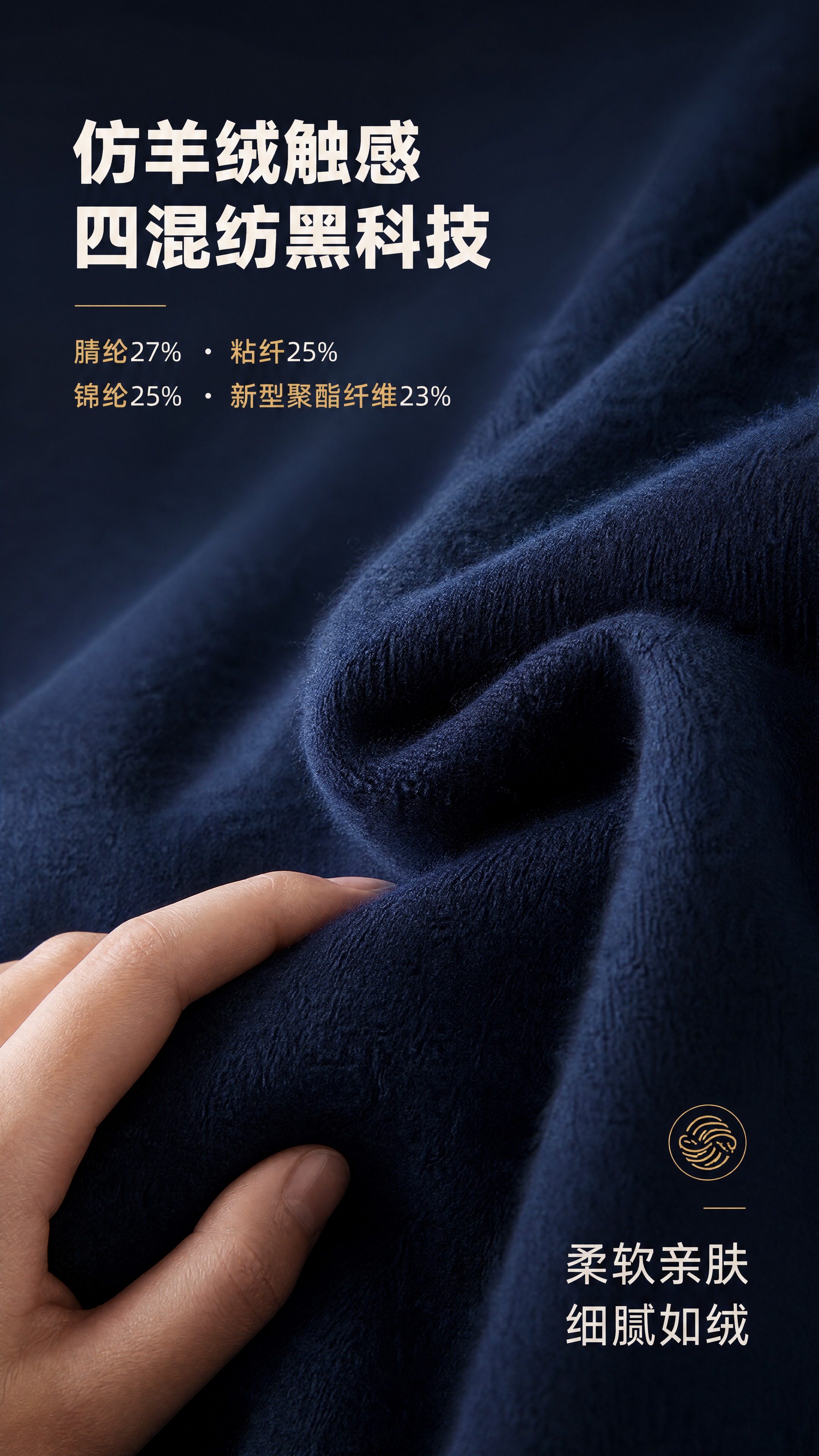 [商品] 使用【图4】藏青色面料纹理细节图；保留针织纹理、藏青… - 图片创意预览