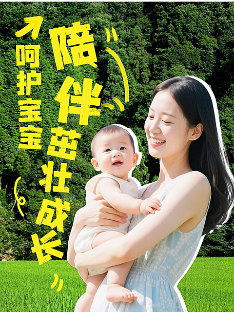 母婴宝妈宝宝，小红书好看的简约封面